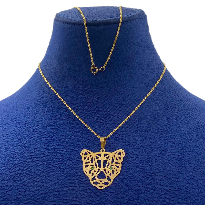 18k Gold Green Eye Tiger Necklace - Special Deals - Embellish Gold