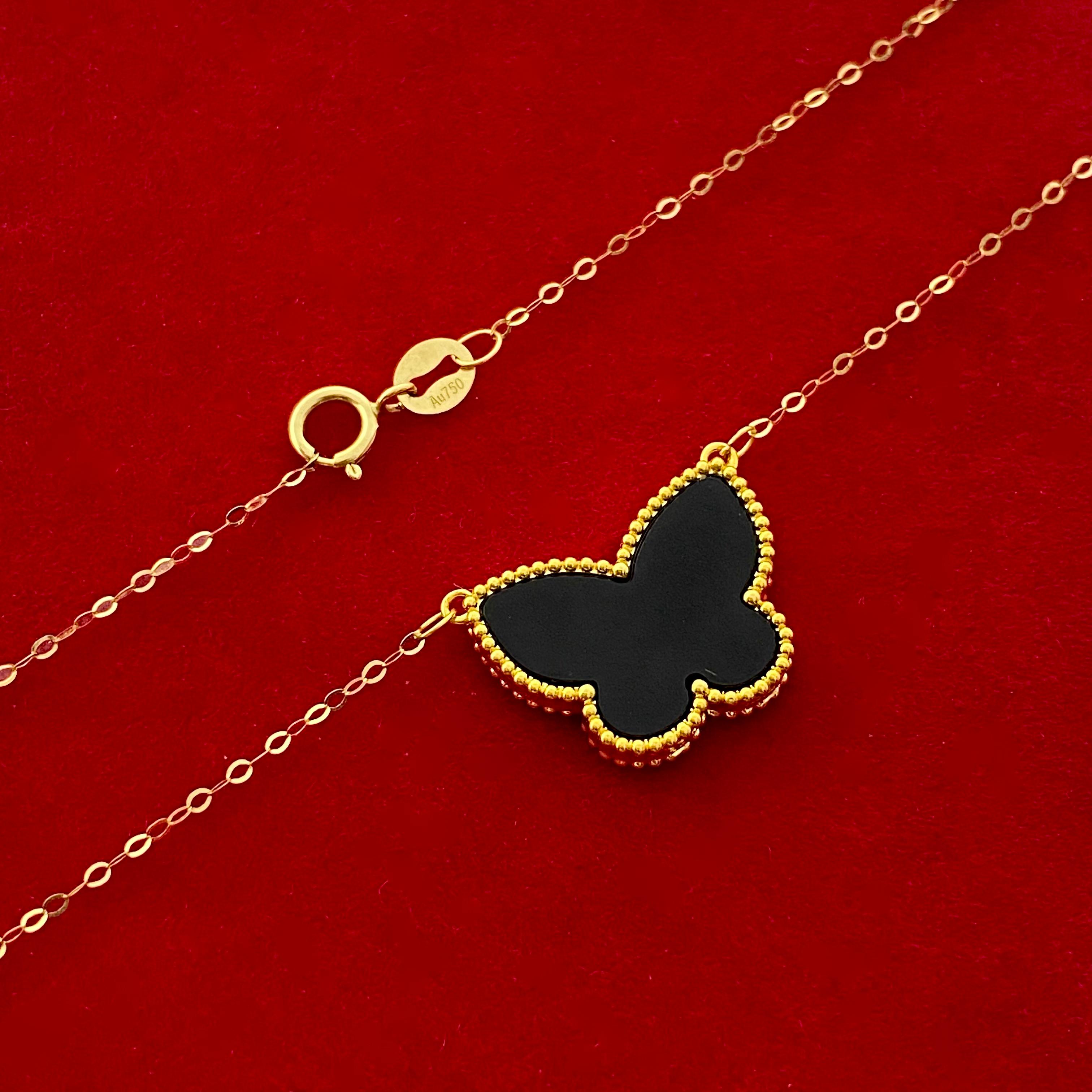 18k Black Butterfly Necklace