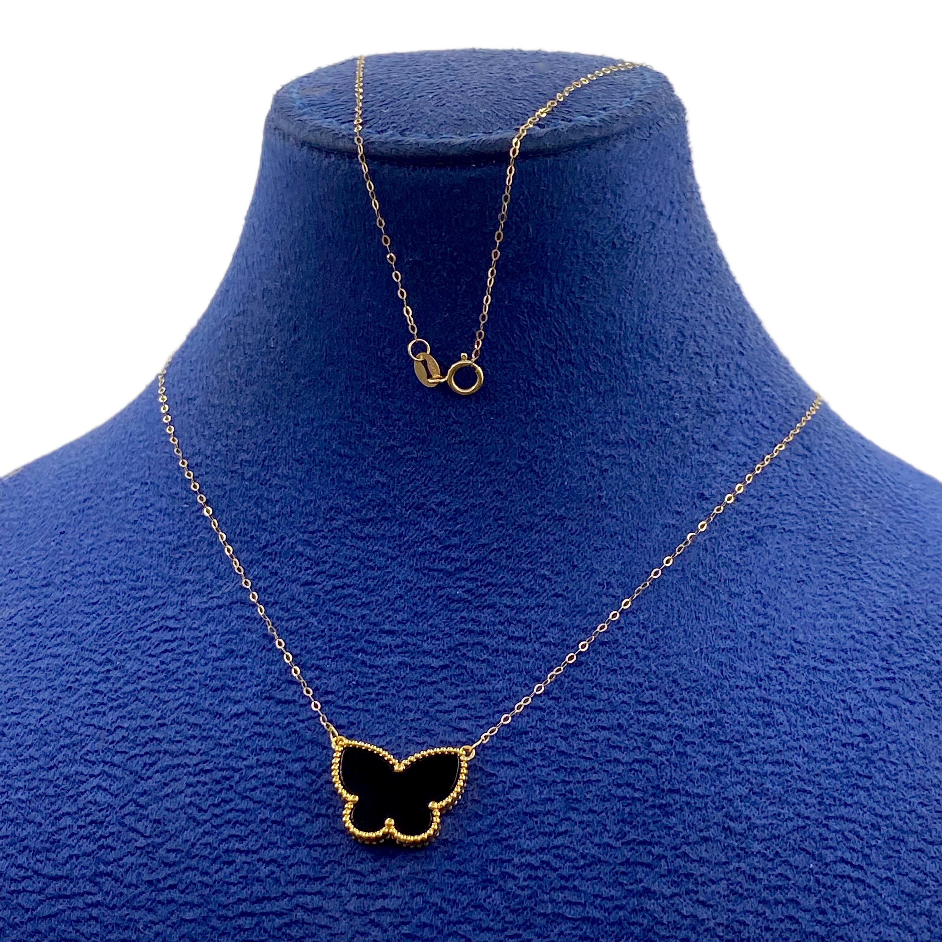 18k Black Butterfly Necklace