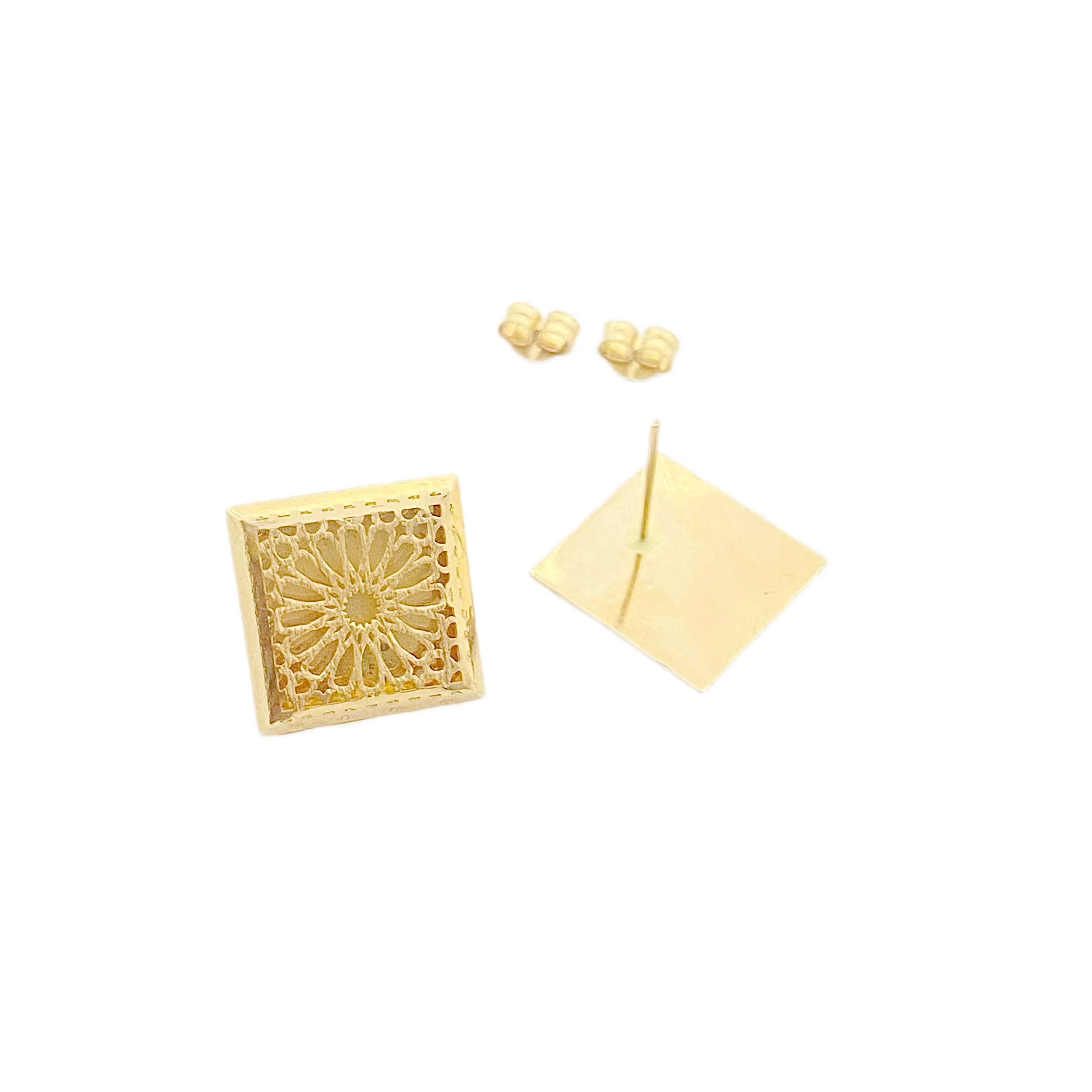18k Gold Arabic Style Earrings