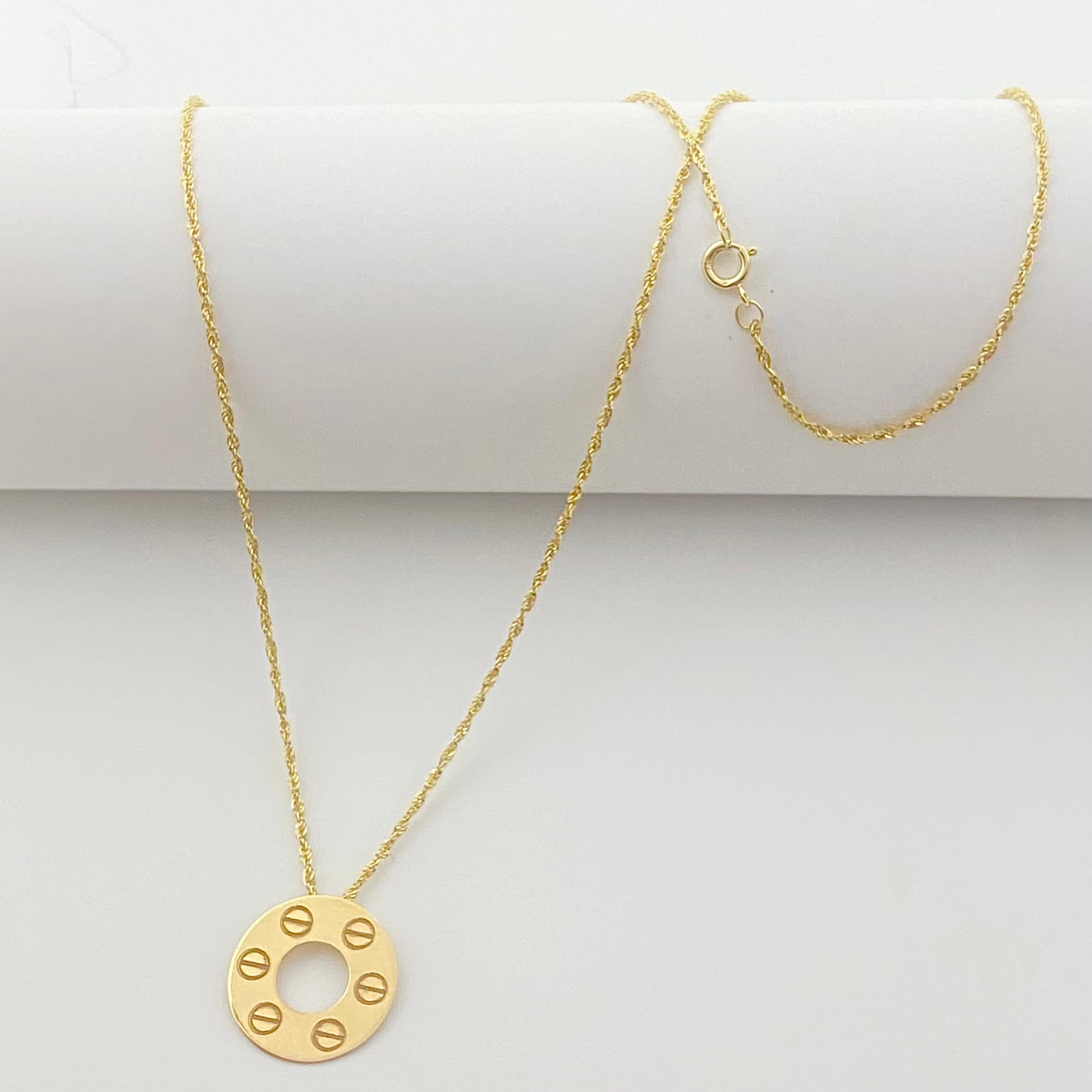18k Circle Button Necklace