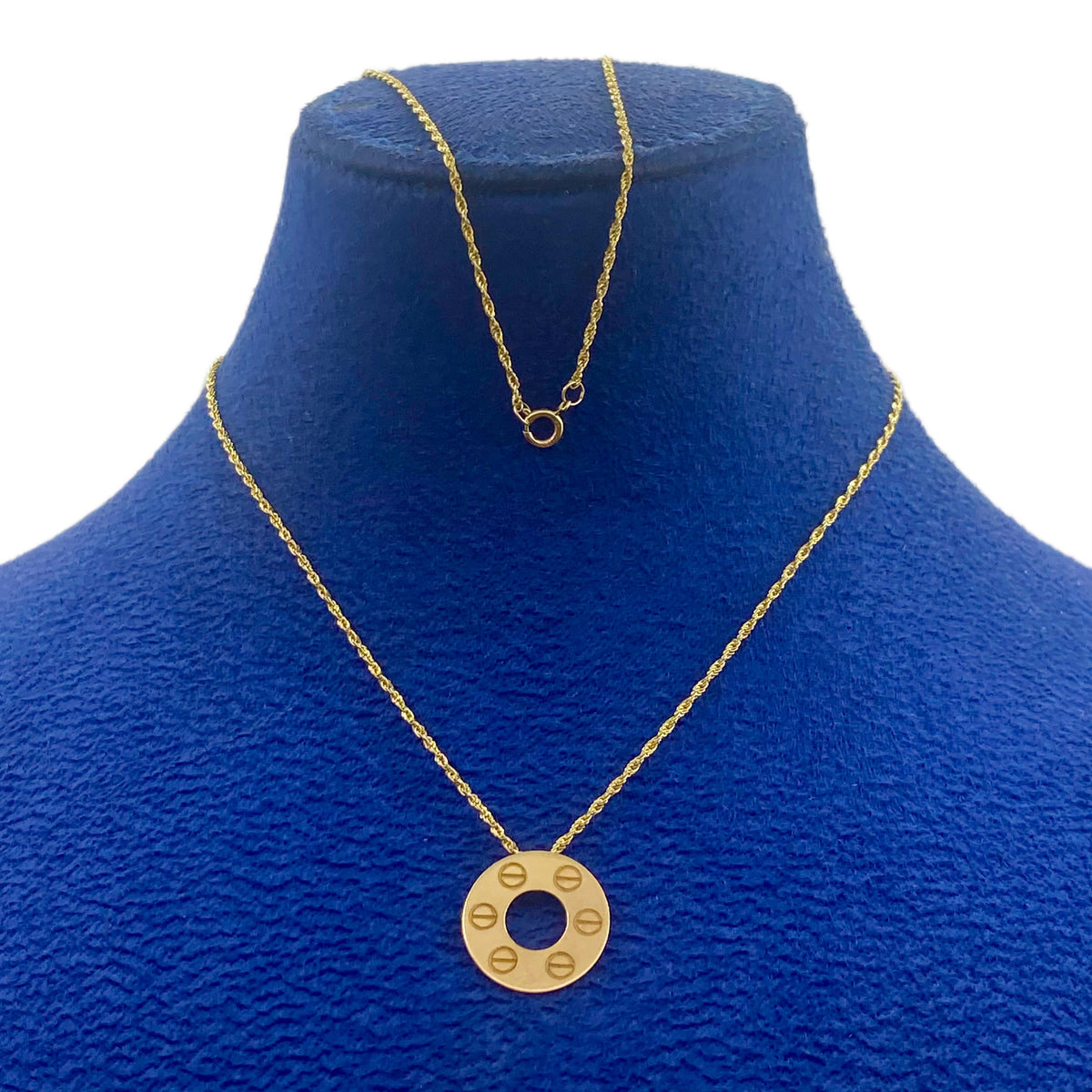 18k Circle Button Necklace - 18k Gold Necklace - Embellish Gold