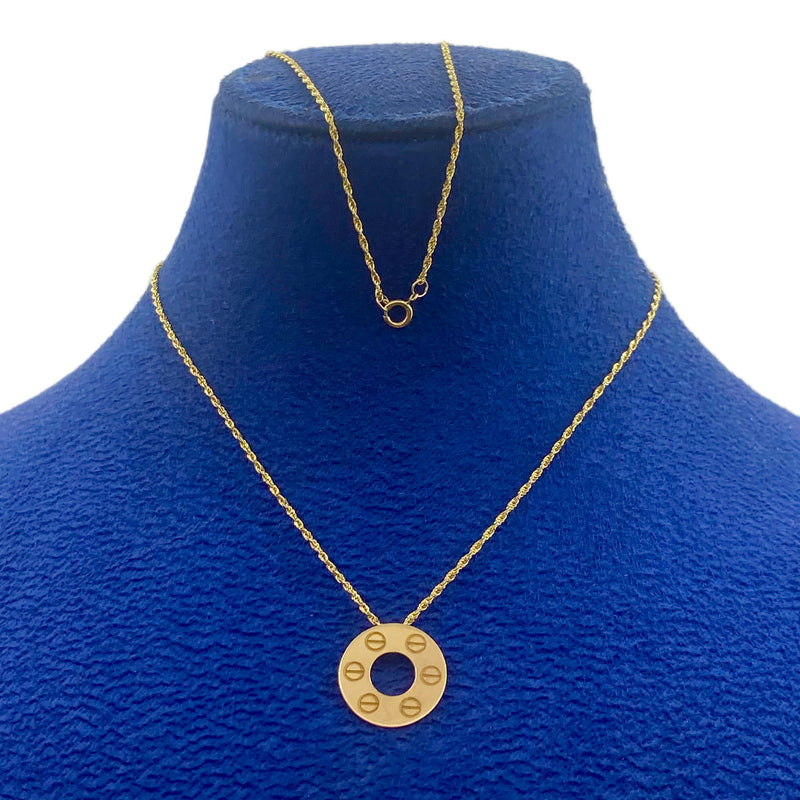 18k Circle Button Necklace - Products - Embellish Gold