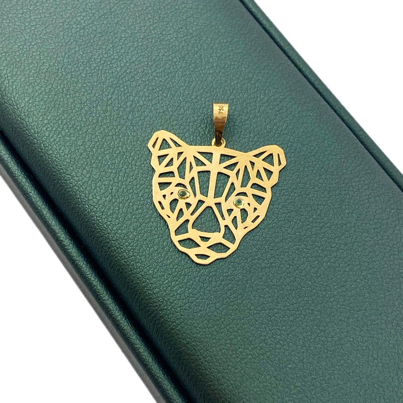18k Gold Tiger Pendant - 18k Gold Pendant - Embellish Gold