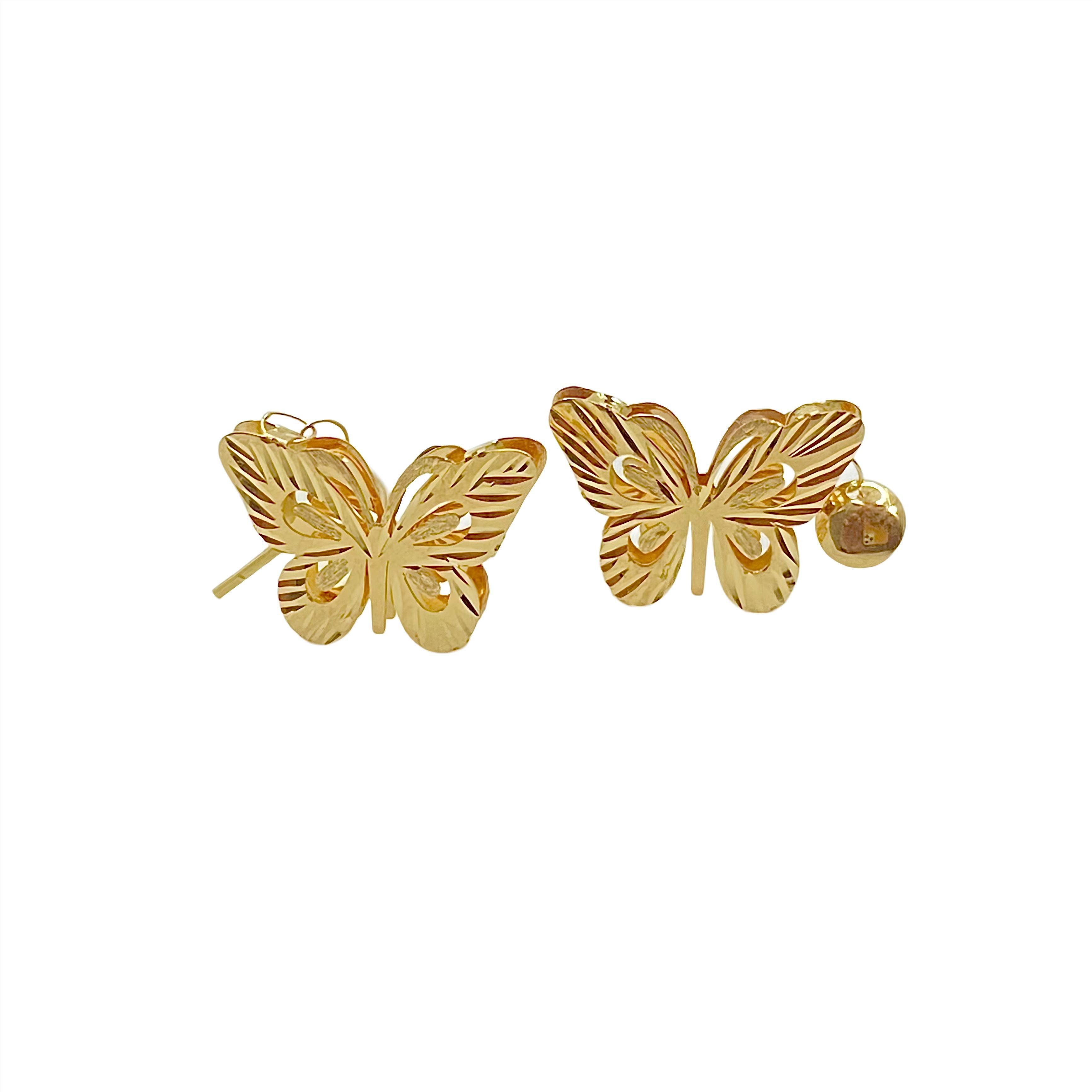 18k Gold Butterfly Set