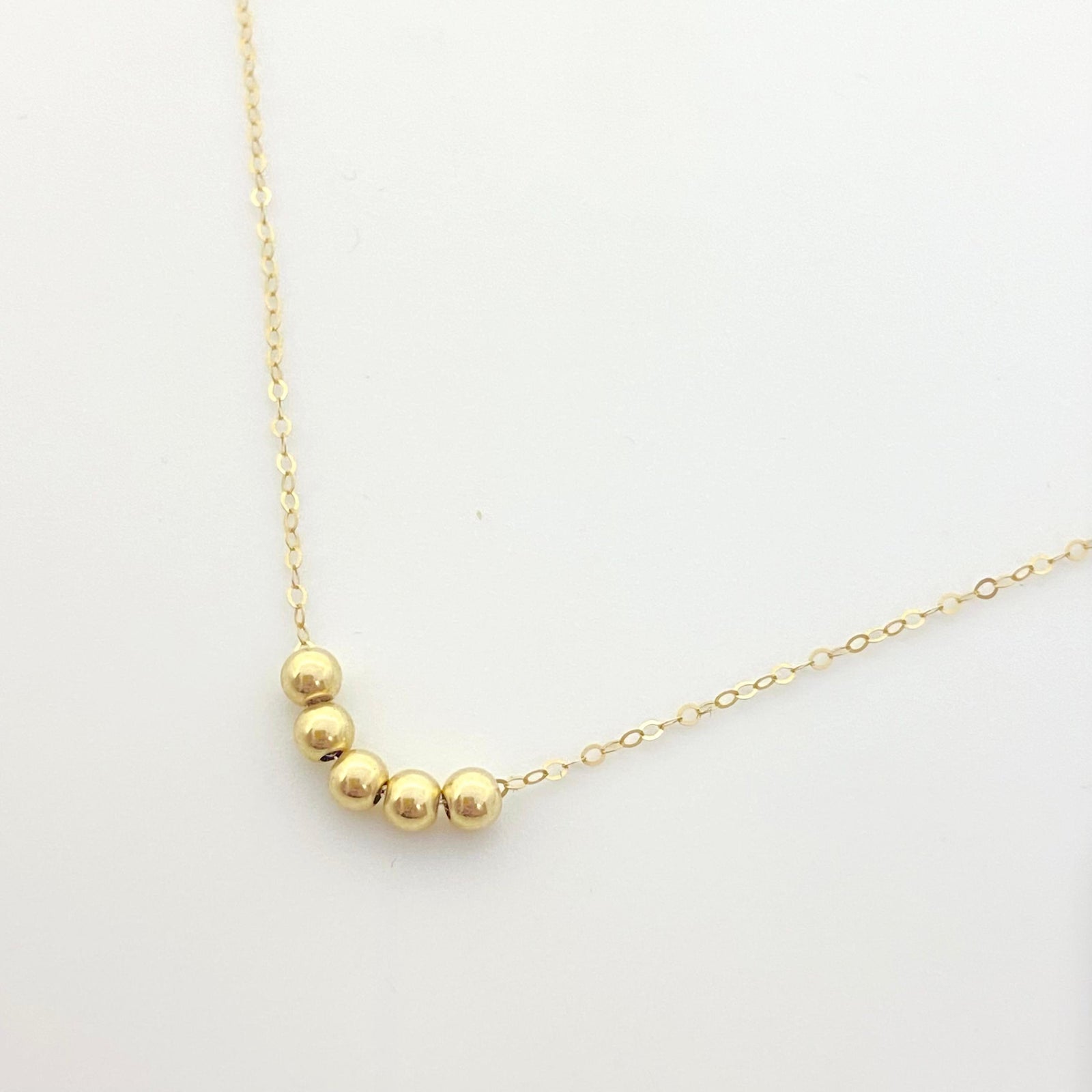 18k Gold 5 Ball Necklace - 18k Gold Necklace - Embellish Gold Jewelry & Diamond