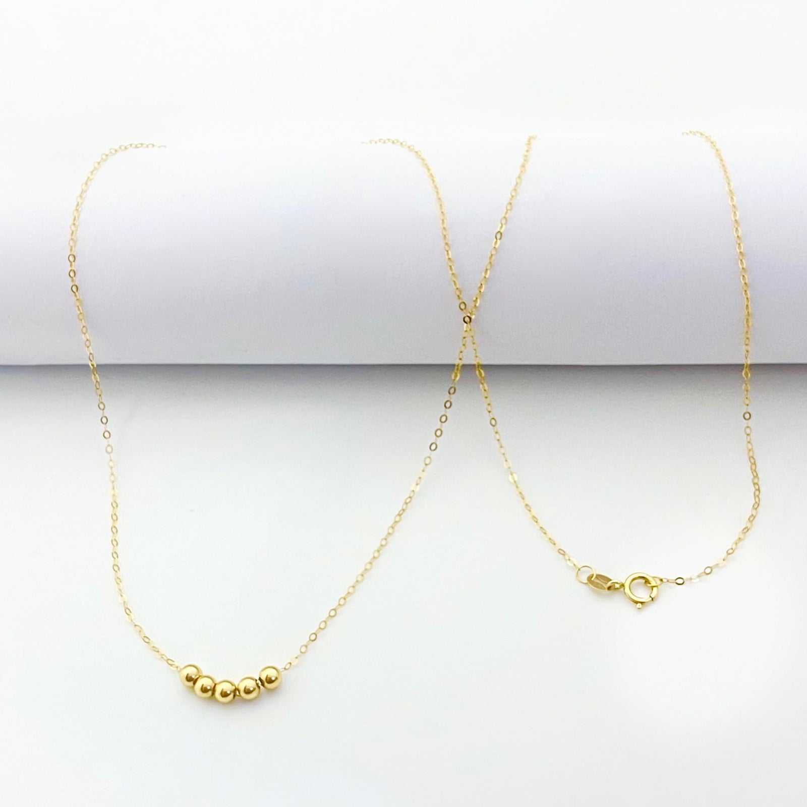 18k Gold 5 Ball Necklace - 18k Gold Necklace - Embellish Gold Jewelry & Diamond