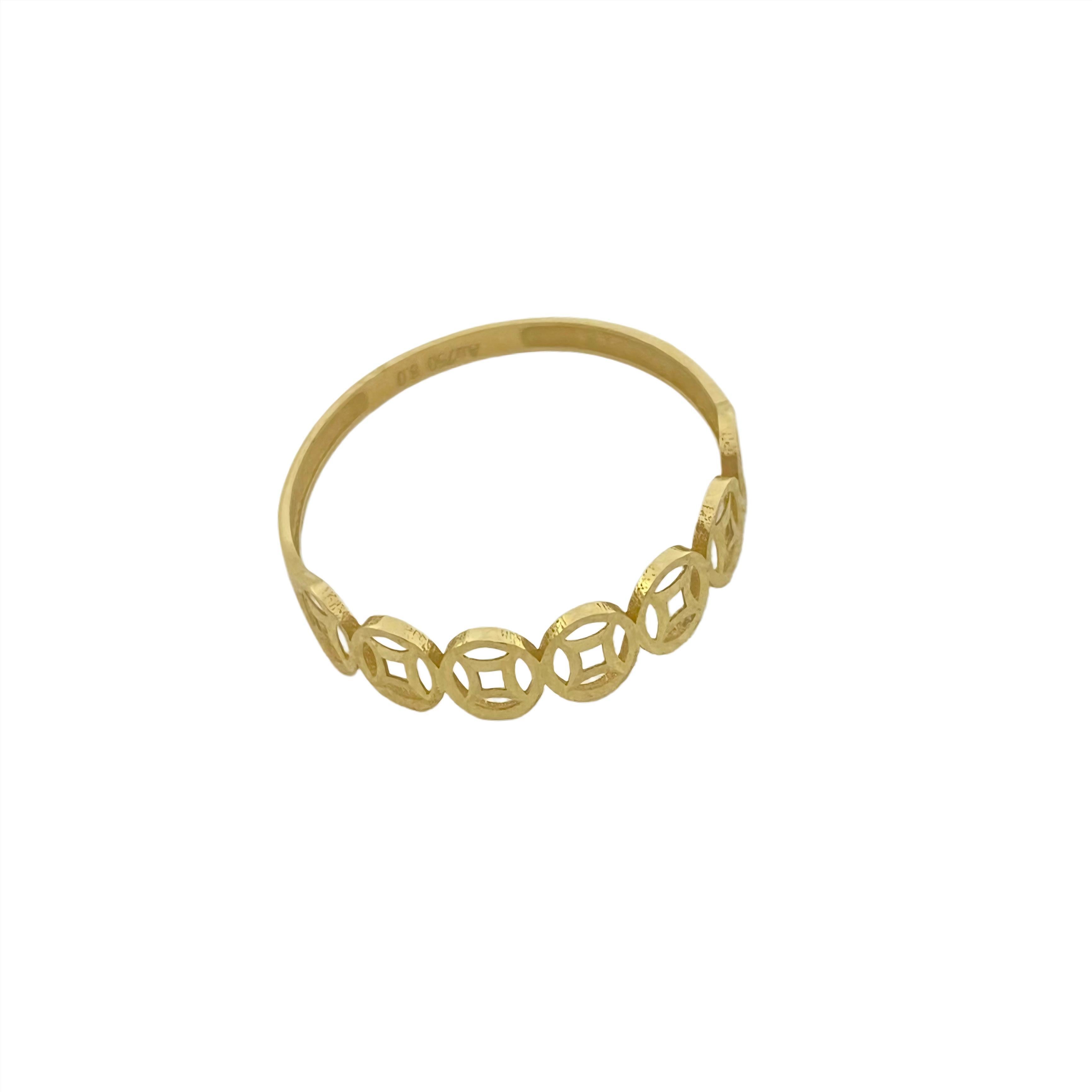 18k Gold Coin Ring