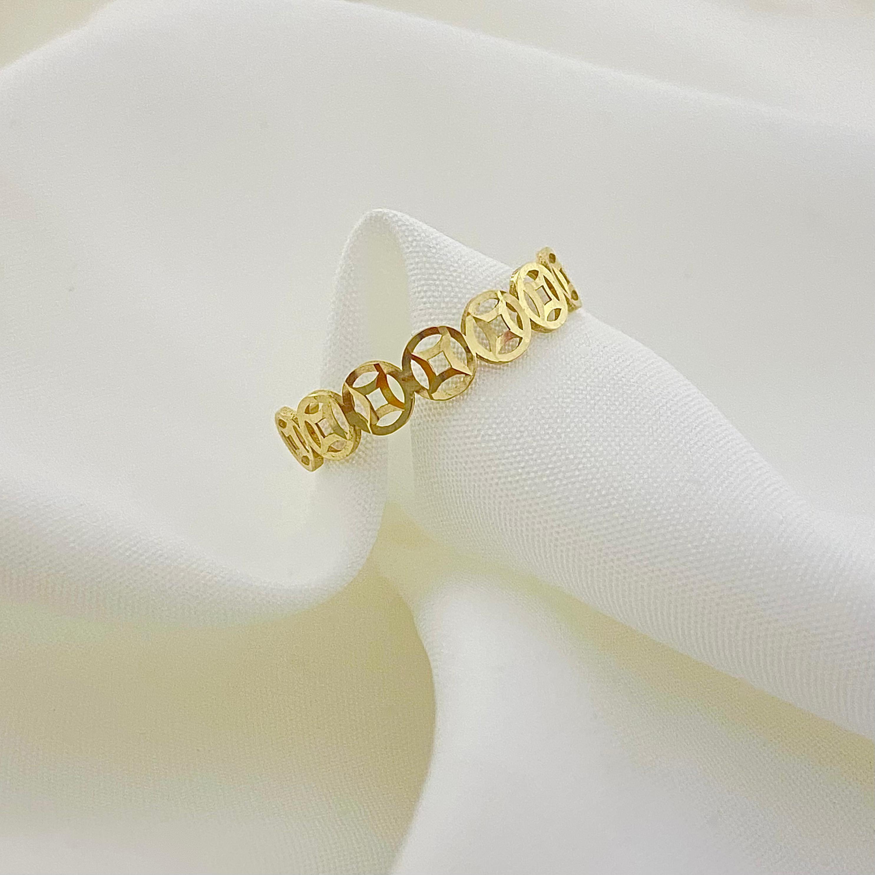 18k Gold Coin Ring