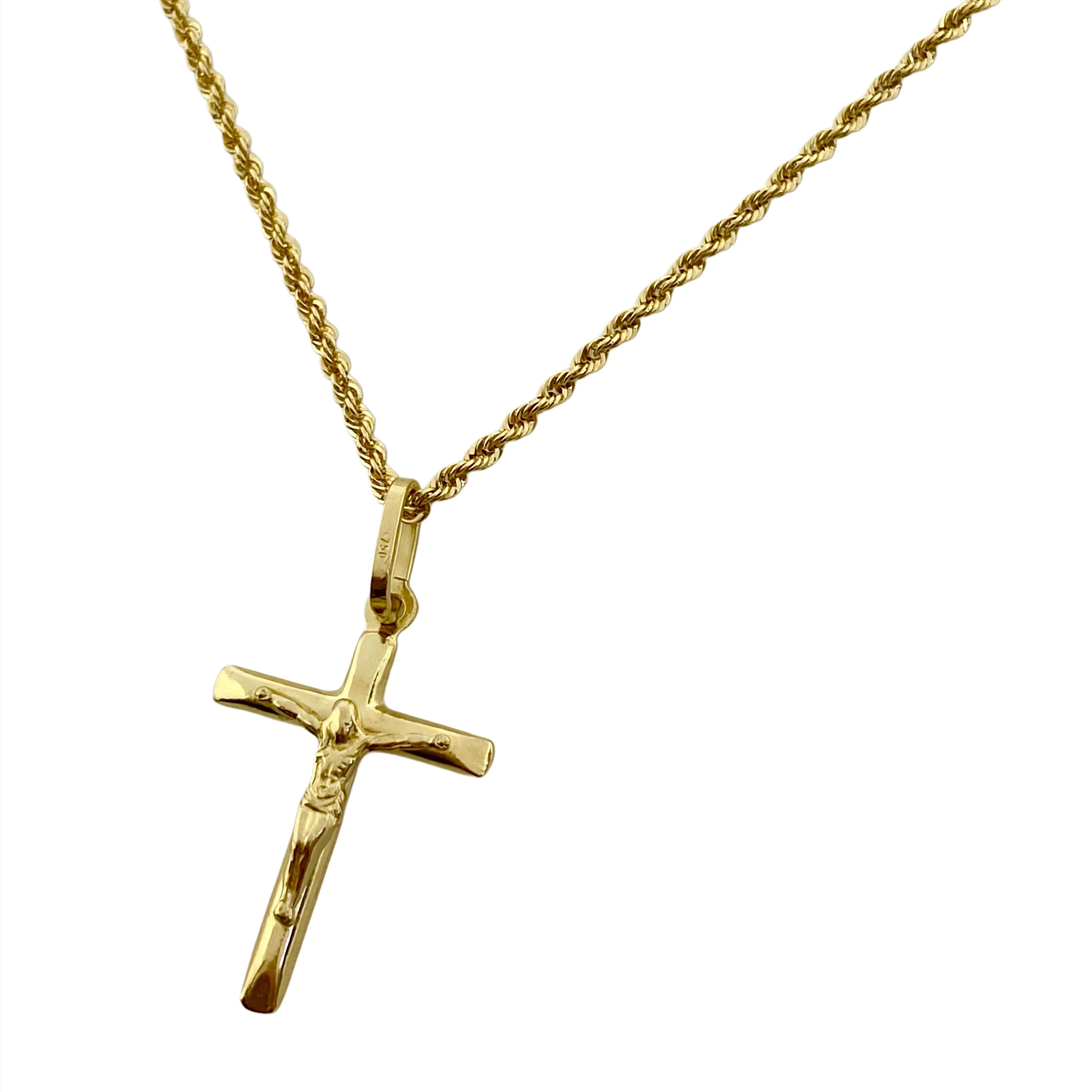 18k Gold Crucifix Necklace
