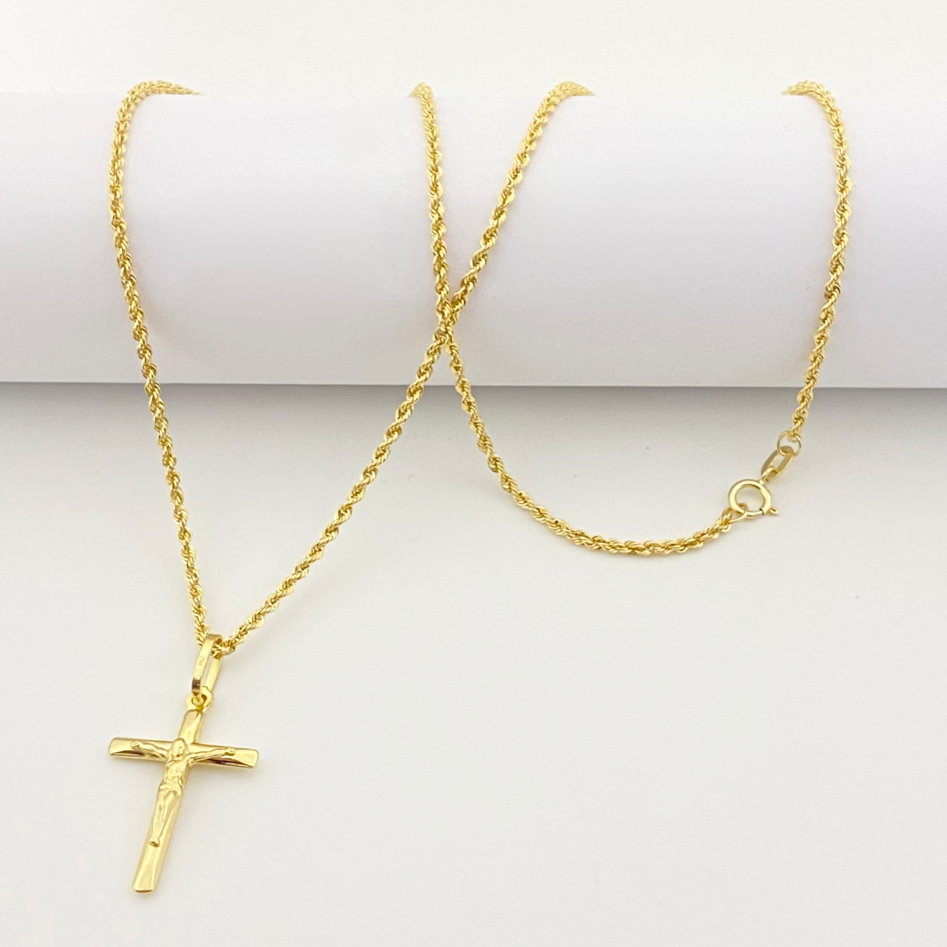 18k Gold Crucifix Necklace