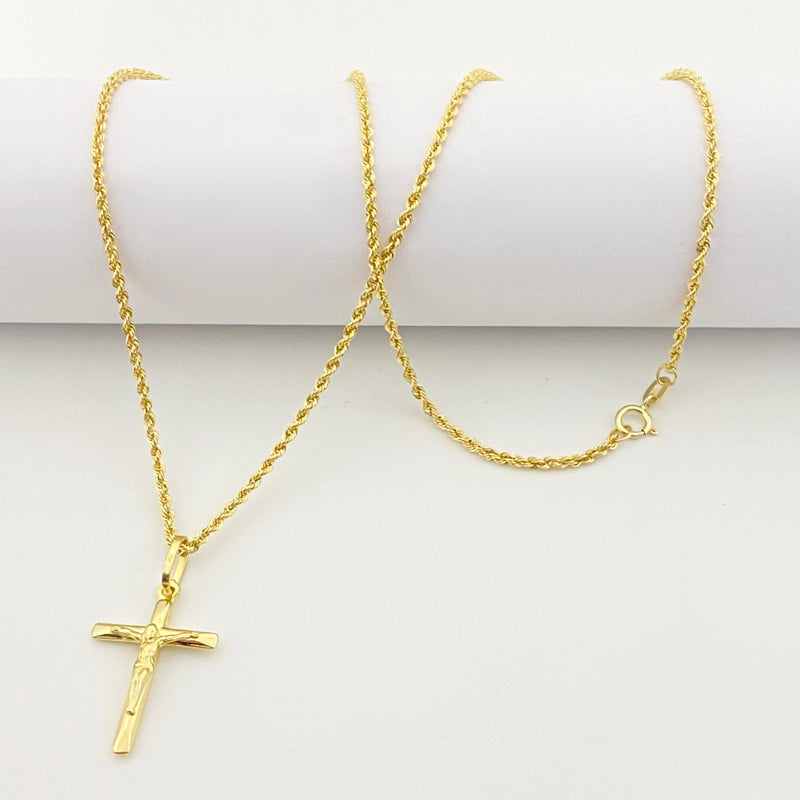 18k Gold Crucifix Necklace - ad collection - Embellish Gold