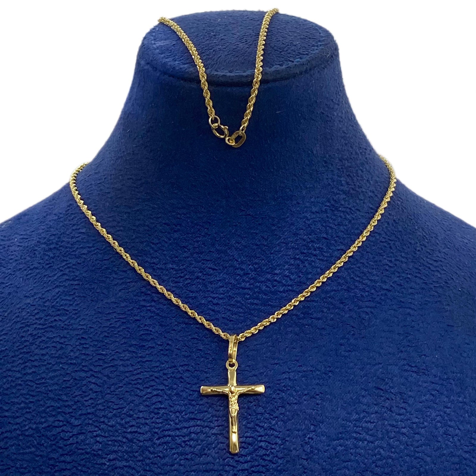 18k Gold Crucifix Necklace - 18k Gold Necklace - Embellish Gold