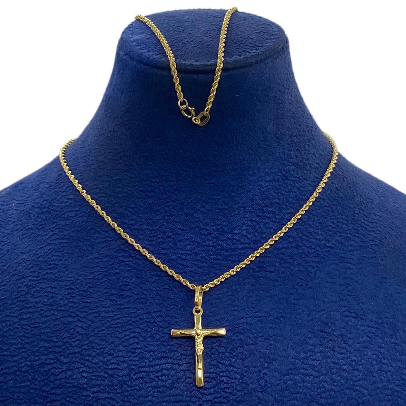 18k Gold Crucifix Necklace - ad collection - Embellish Gold