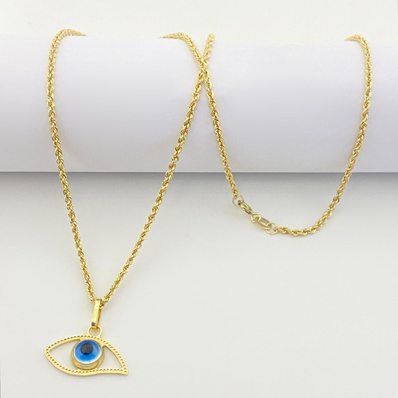 18k Gold Amulet Necklace - 18k Gold Necklace - Embellish Gold