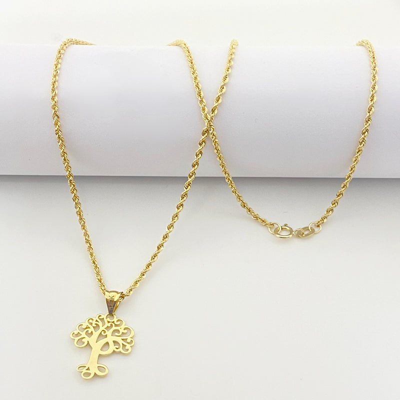 18k Gold Nature Inspired Necklace - 18k Gold Necklace - Embellish Gold