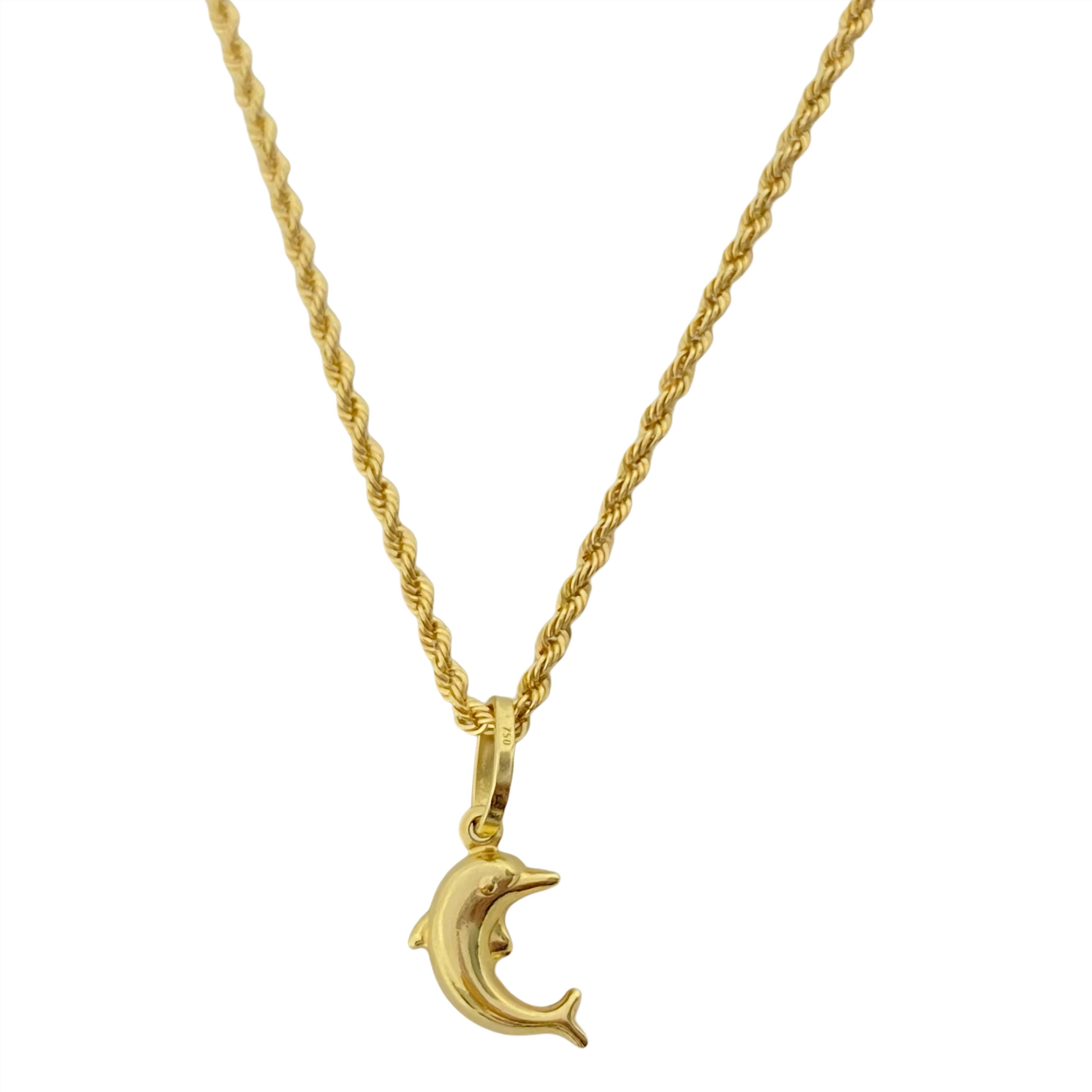 18k Gold Dolphin Necklace