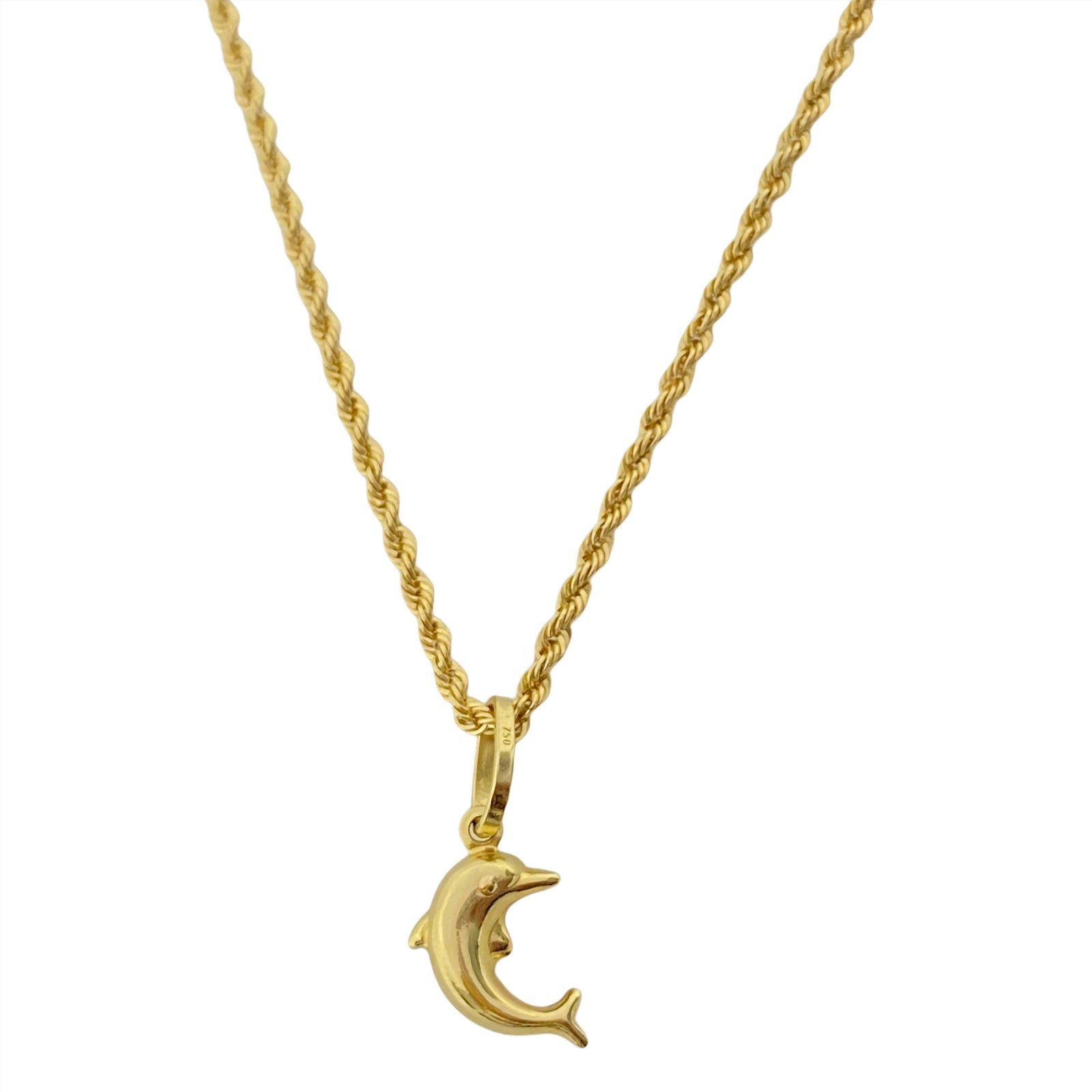 18k Gold Dolphin Necklace - 18k Gold Necklace - Embellish Gold