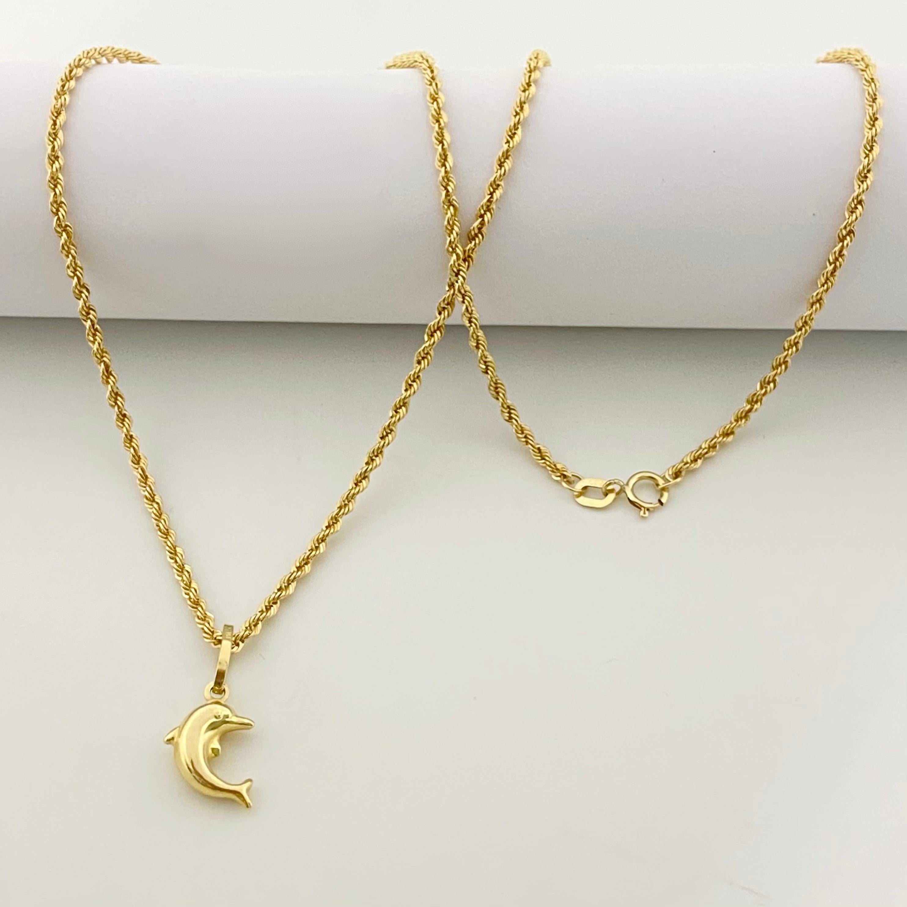 18k Gold Dolphin Necklace