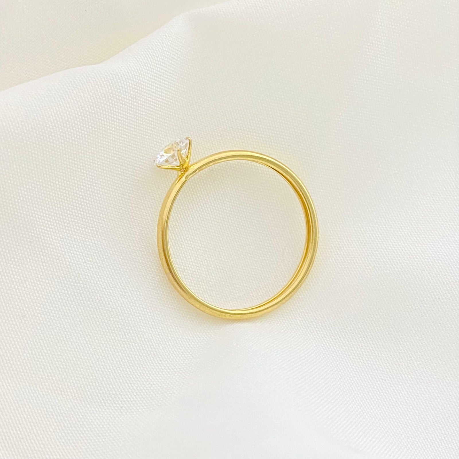 18k Gold Minimalist Stone RIng - 18k Gold Ring - Embellish Gold