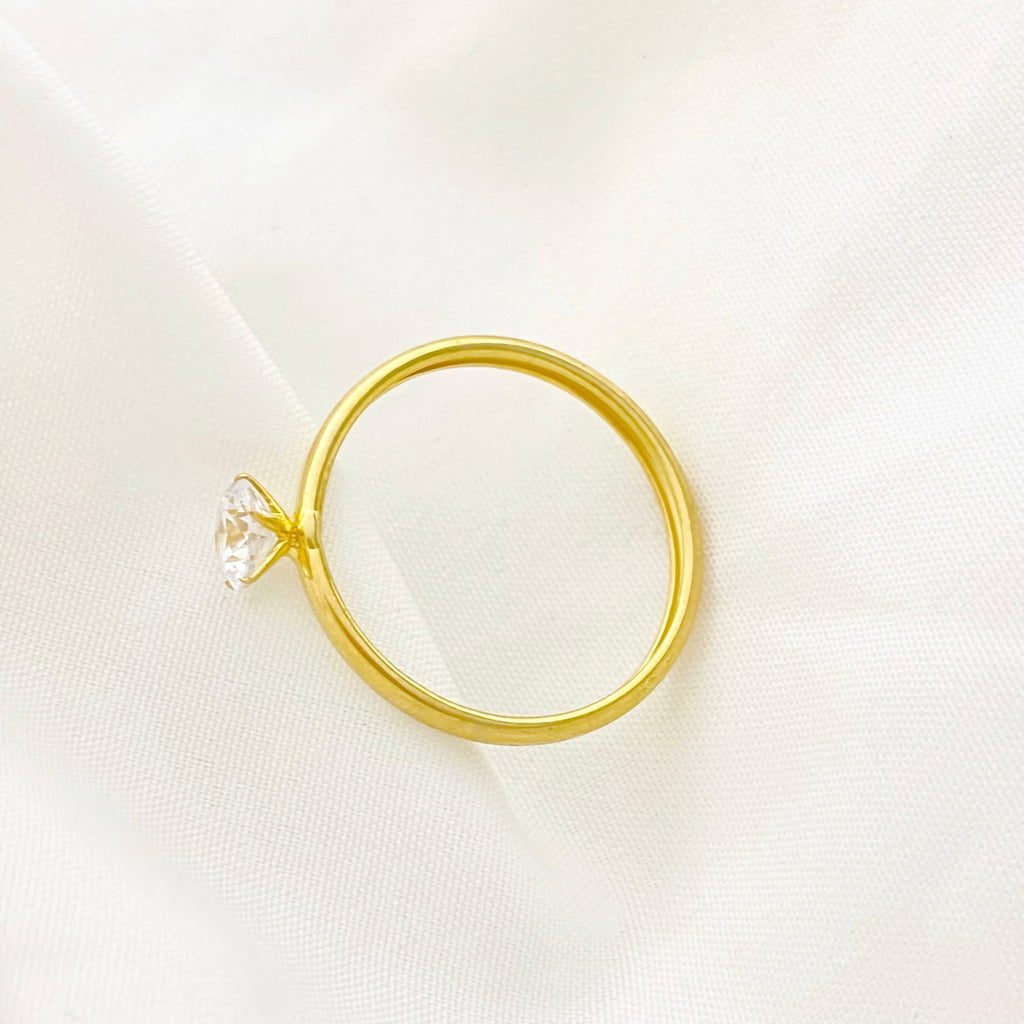 18k Gold Minimalist Stone RIng