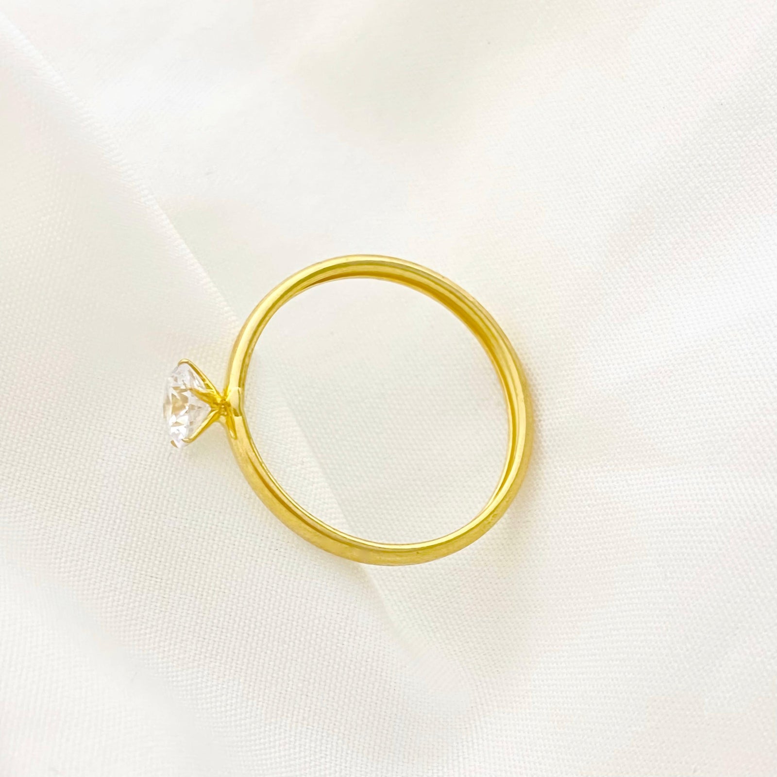 18k Gold Minimalist Stone RIng - 18k Gold Ring - Embellish Gold