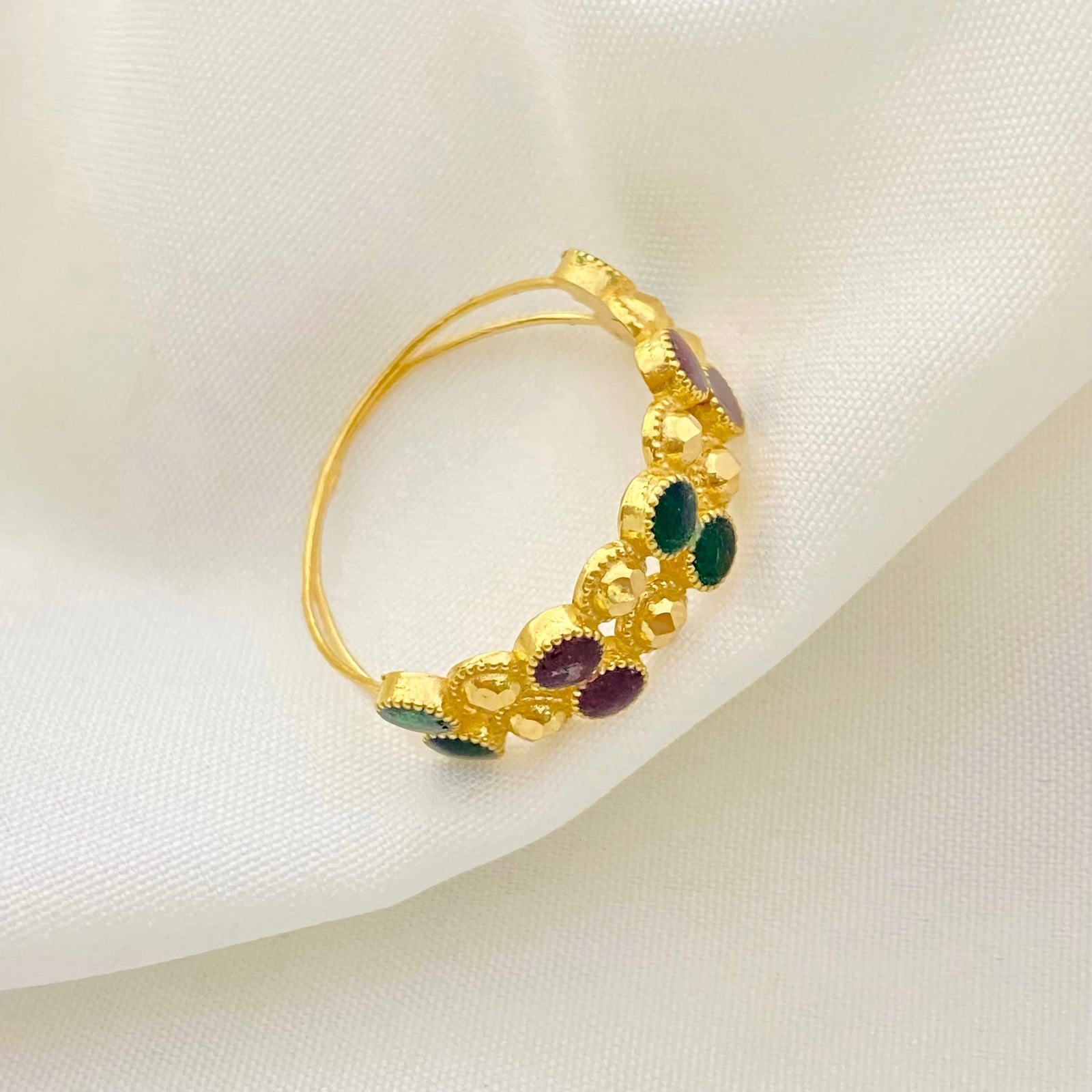 21k Gold Multi-Color Stone RIng - ad collection - Embellish Gold