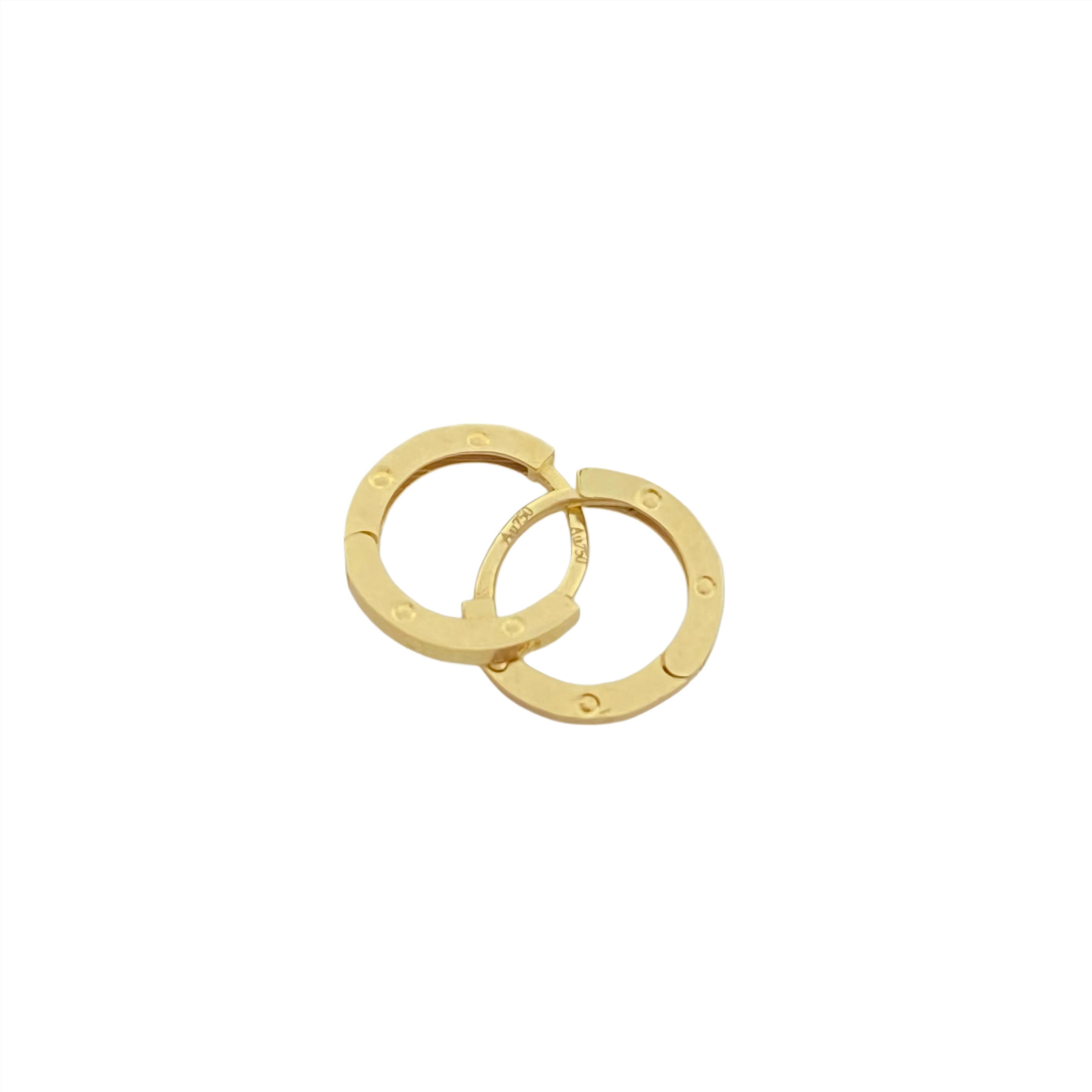 18k Gold Love Huggies Earrings