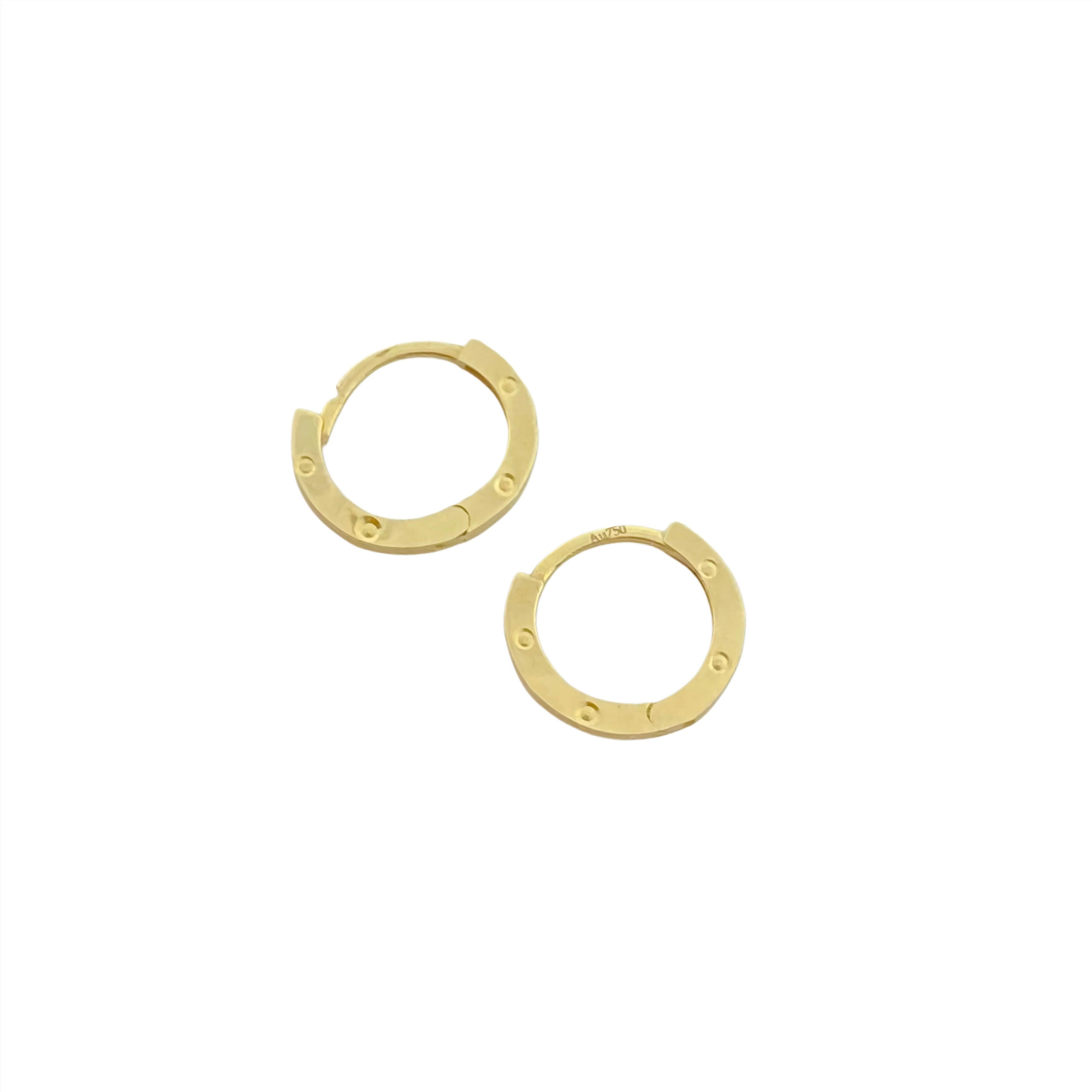 18k Gold Love Huggies Earrings