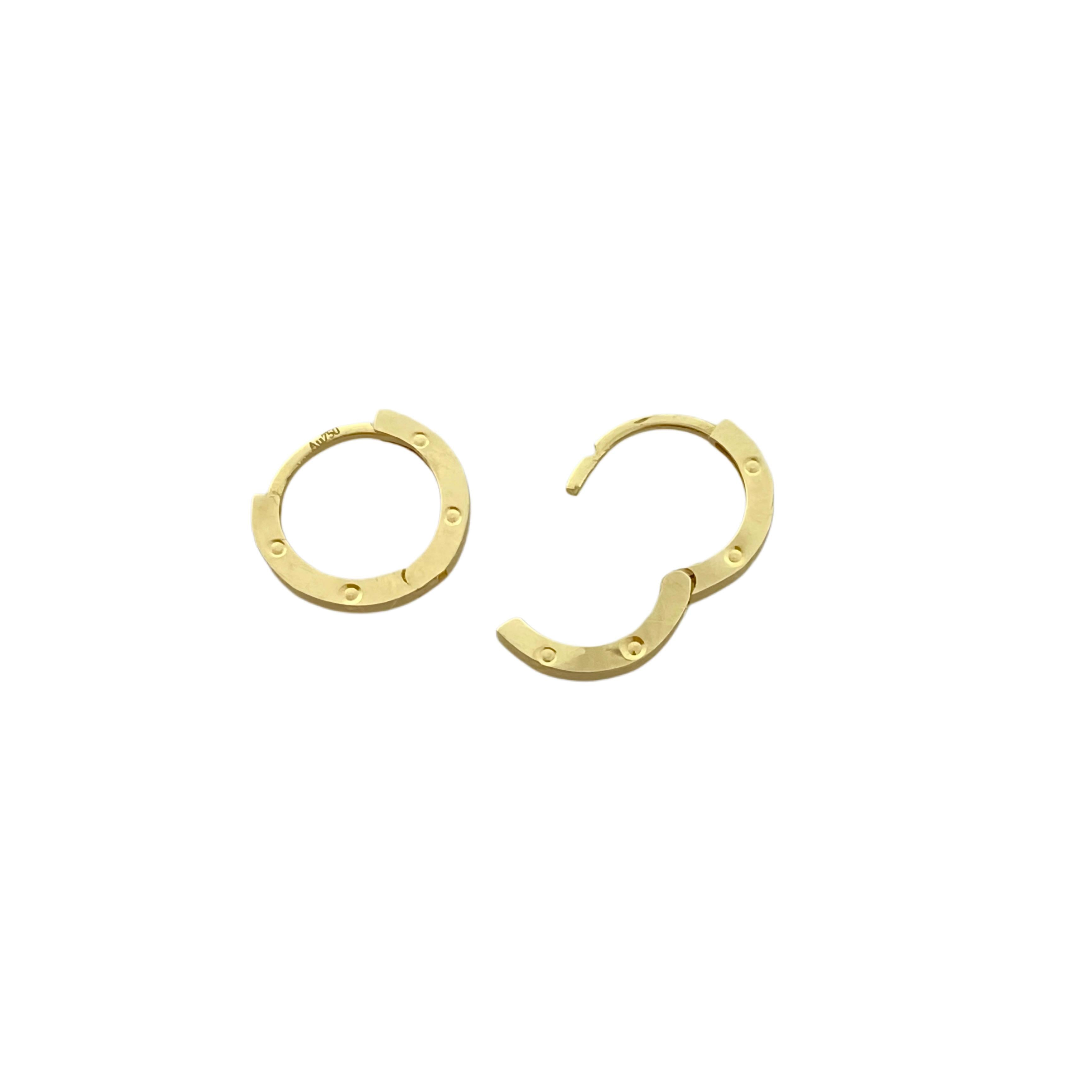 18k Gold Love Huggies Earrings