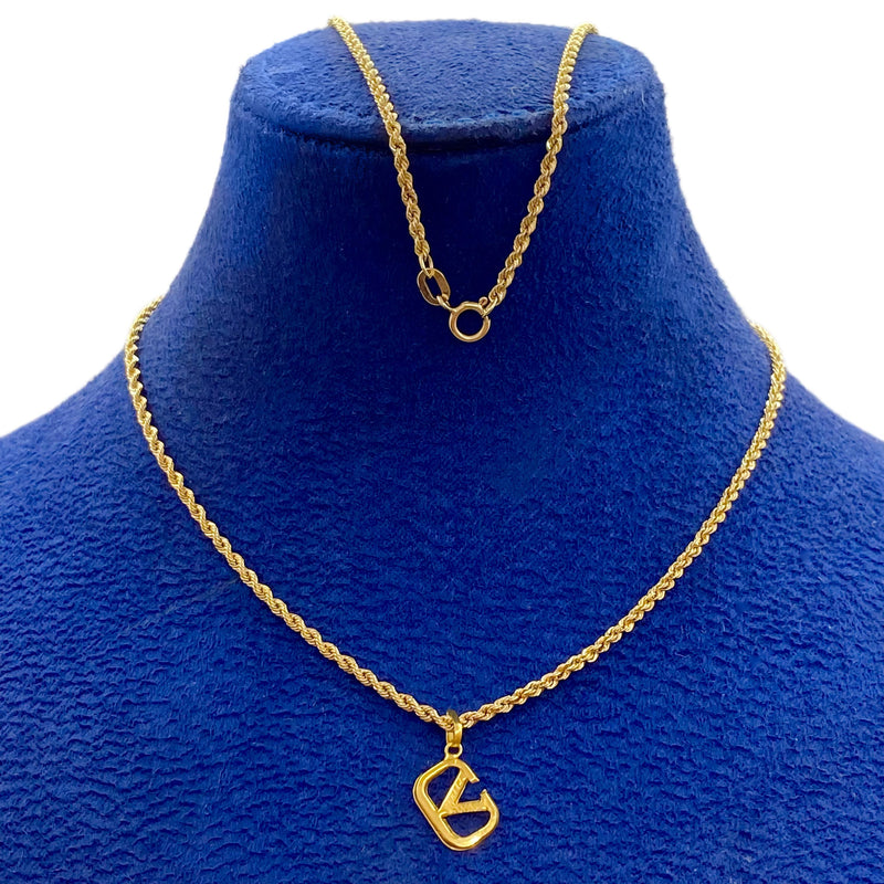 18k Gold V Stylish Necklace - 18k Gold Necklace - Embellish Gold