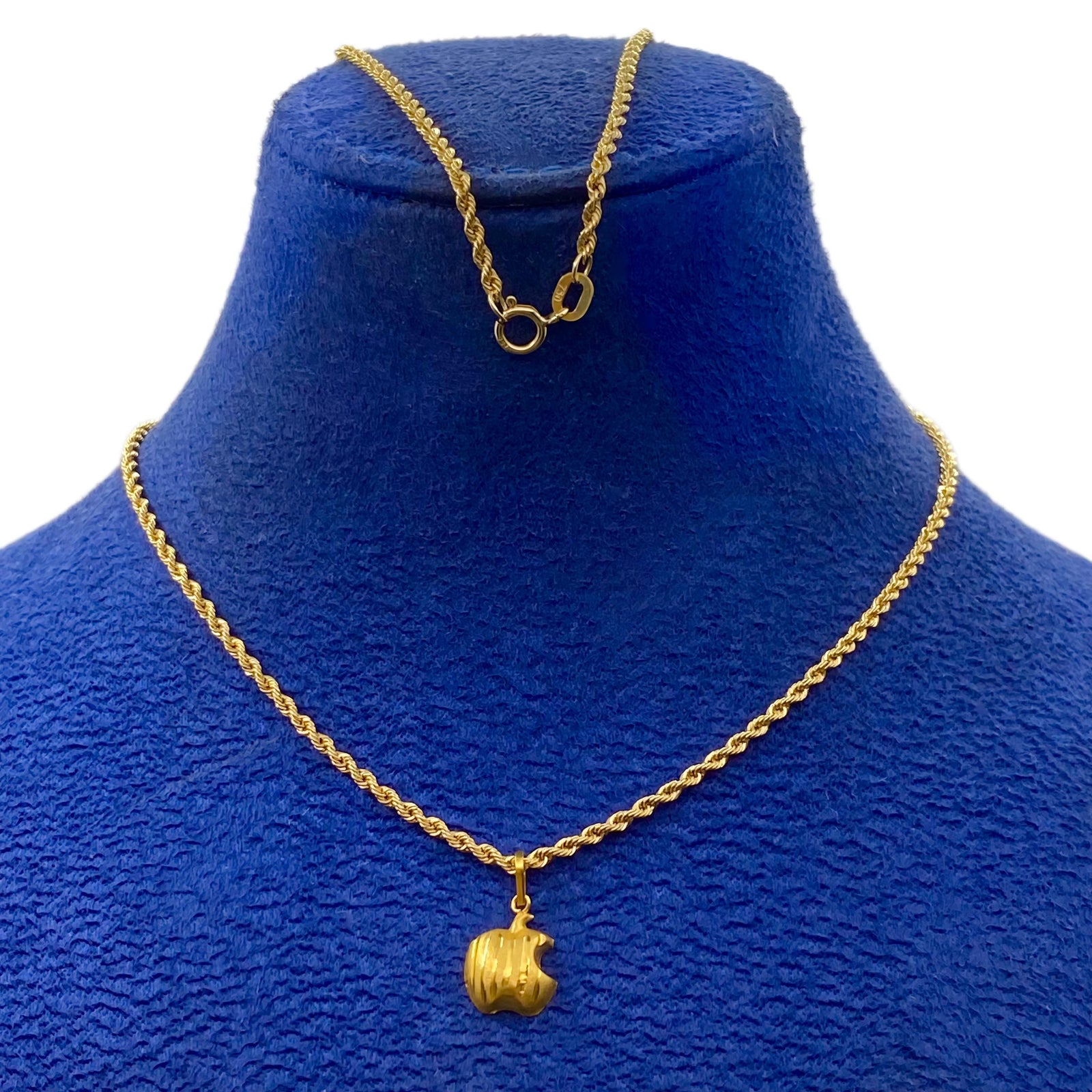 18k Gold Apple Necklace - 18k Gold Necklace - Embellish Gold