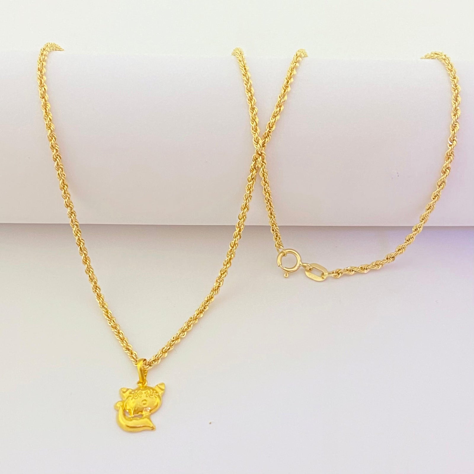 18k Gold Kitty Necklace - 18k Gold Necklace - Embellish Gold