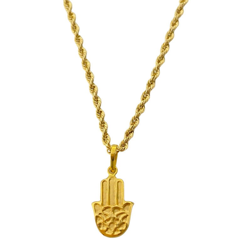 18k Gold Hamsa Necklace - 18k Gold Necklace - Embellish Gold