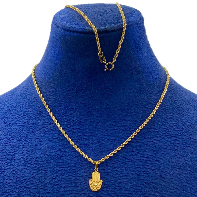 18k Gold Hamsa Necklace - 18k Gold Necklace - Embellish Gold