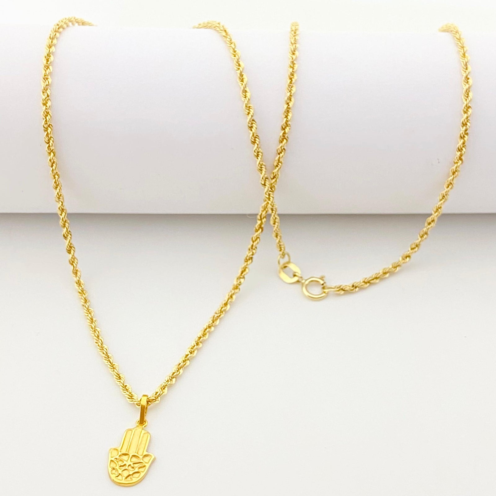 18k Gold Hamsa Necklace - 18k Gold Necklace - Embellish Gold