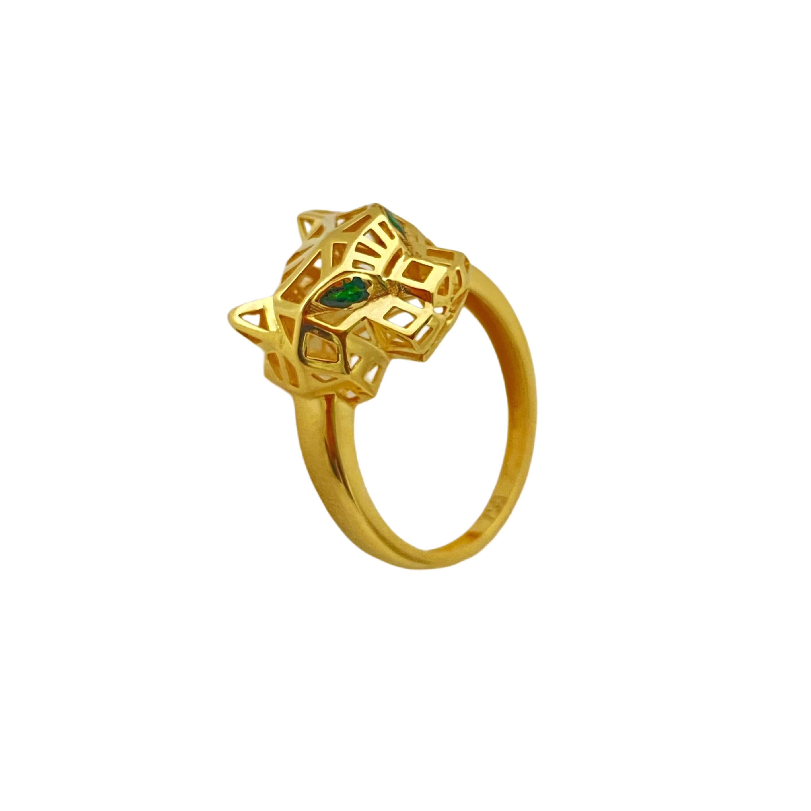 18k Gold Panther Solid RIng