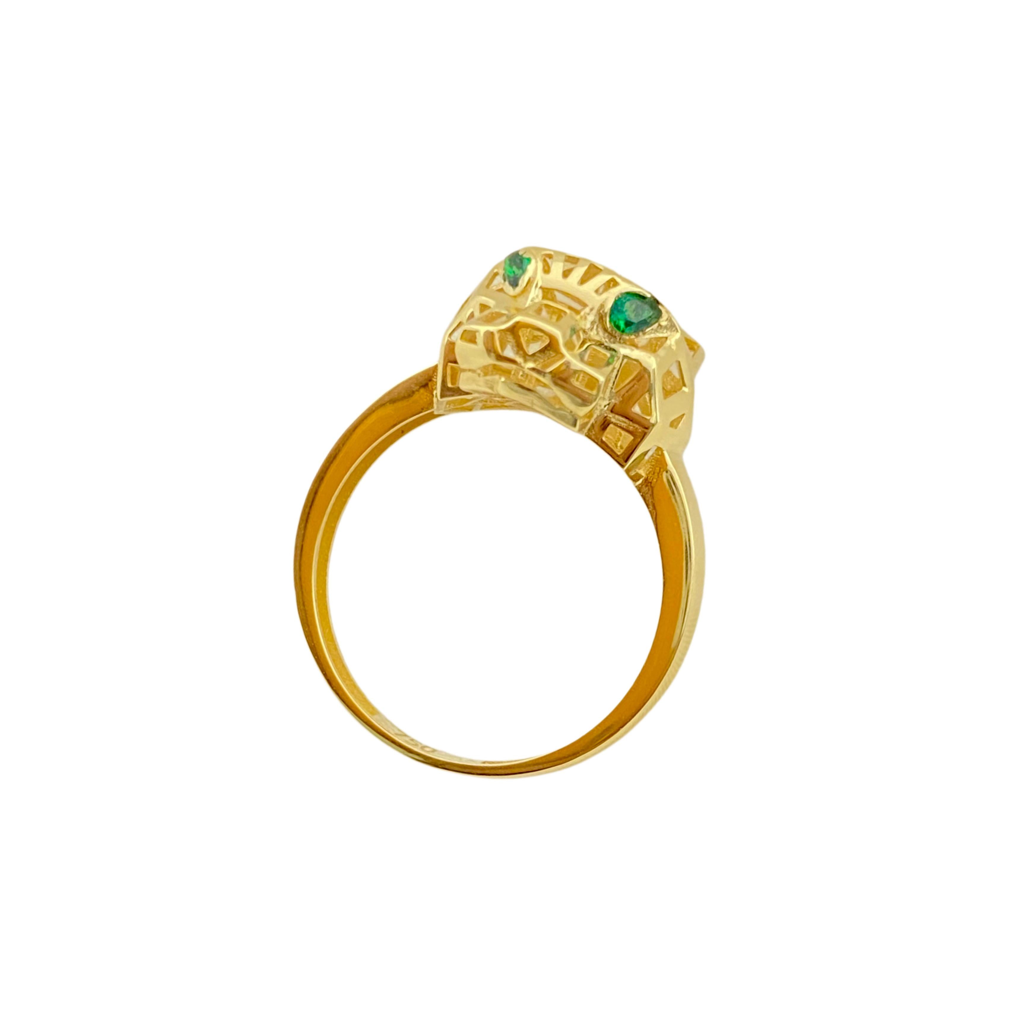 18k Gold Panther Solid RIng