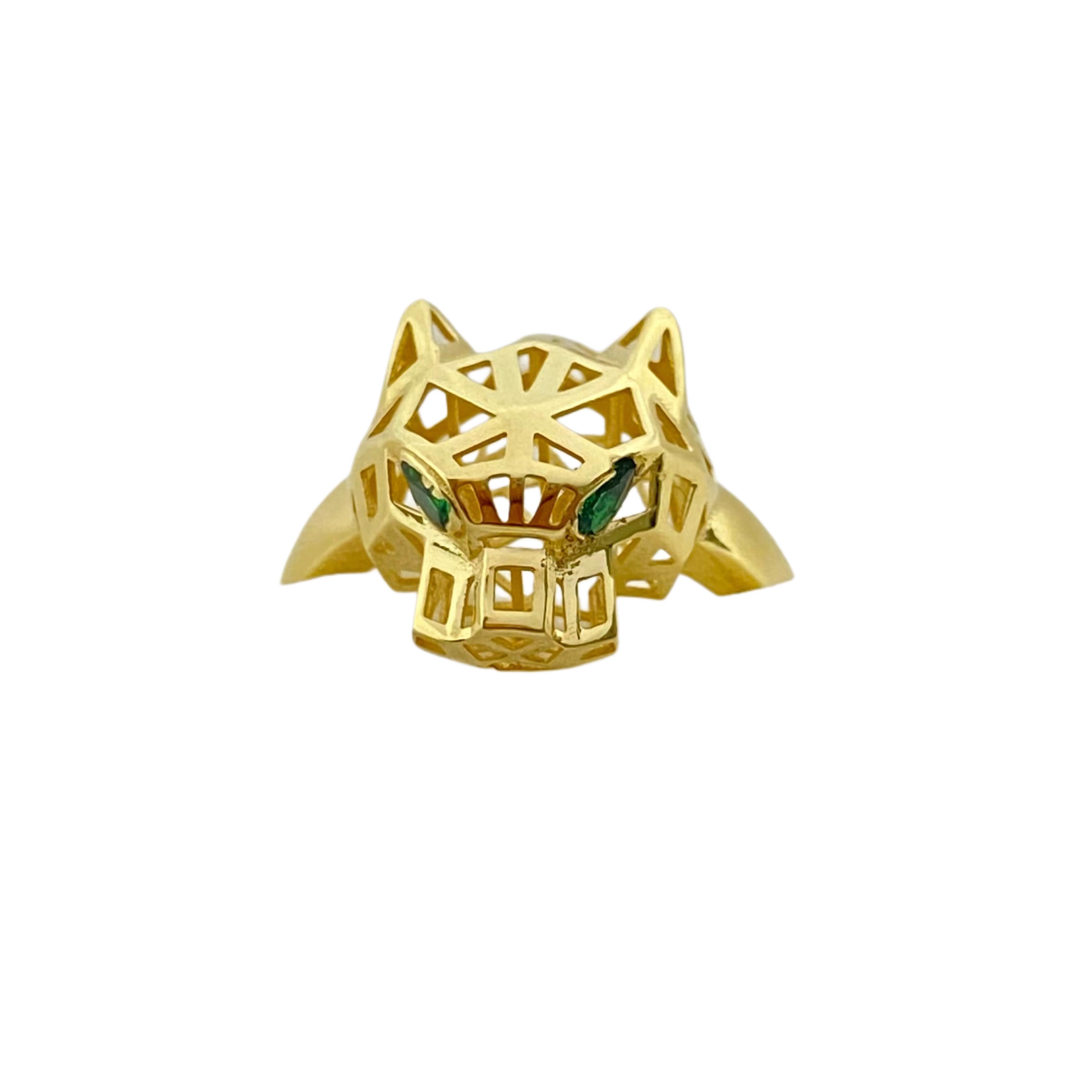 18k Gold Panther Solid RIng