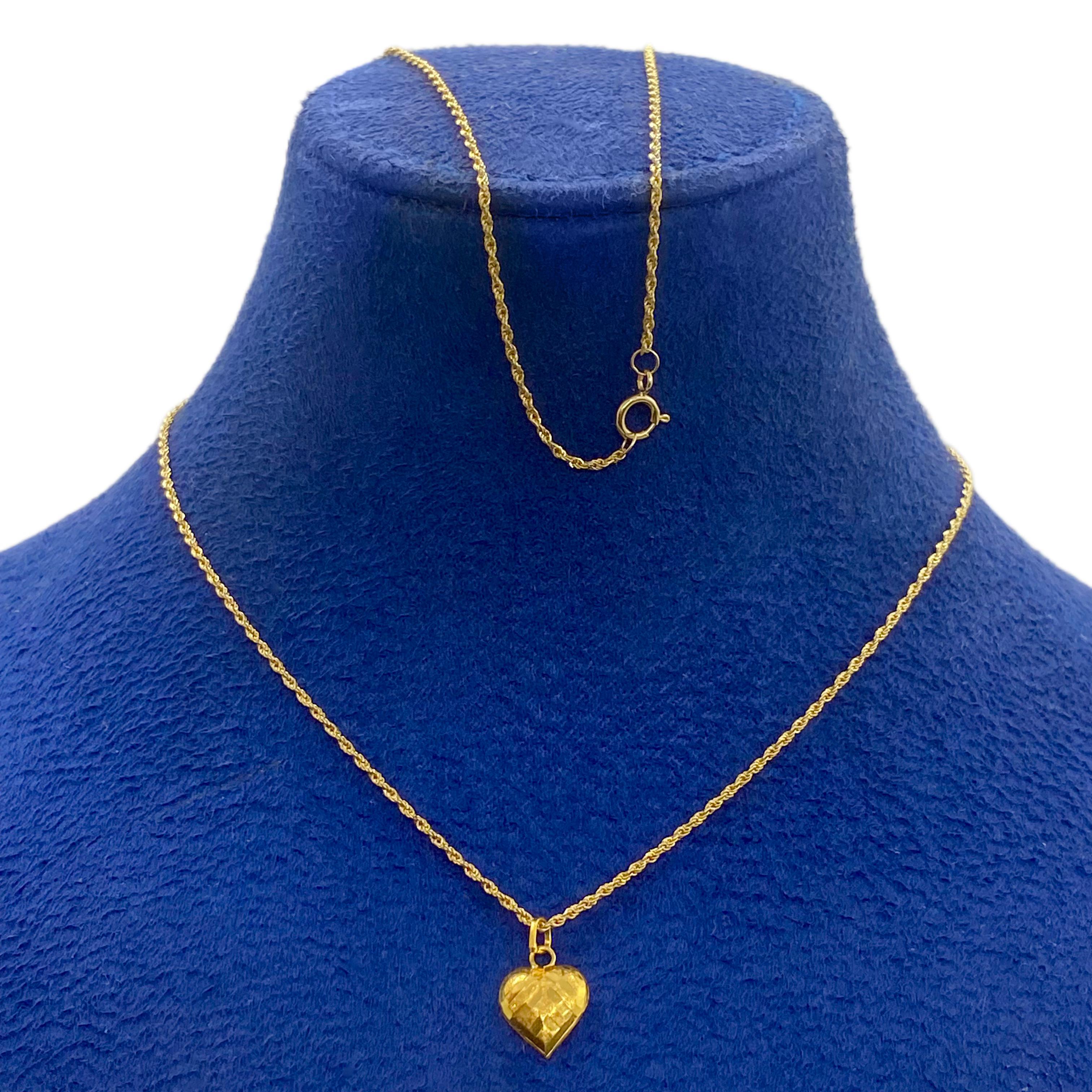 18k Gold Heart Stripe Set