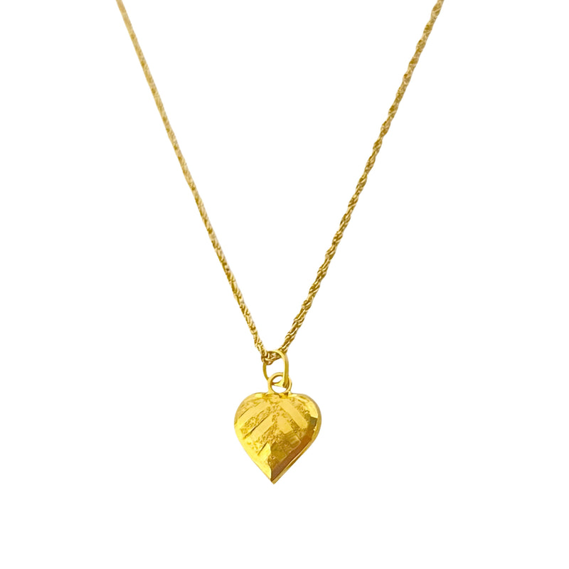 18k Gold Heart Stripe Necklace - ad collection - Embellish Gold