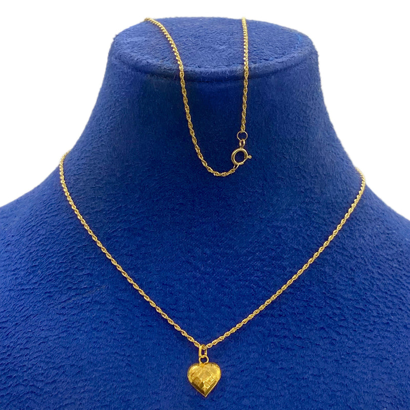 18k Gold Heart Stripe Necklace - ad collection - Embellish Gold