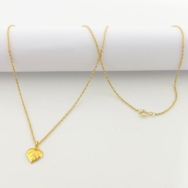 18k Gold Heart Stripe Necklace - ad collection - Embellish Gold