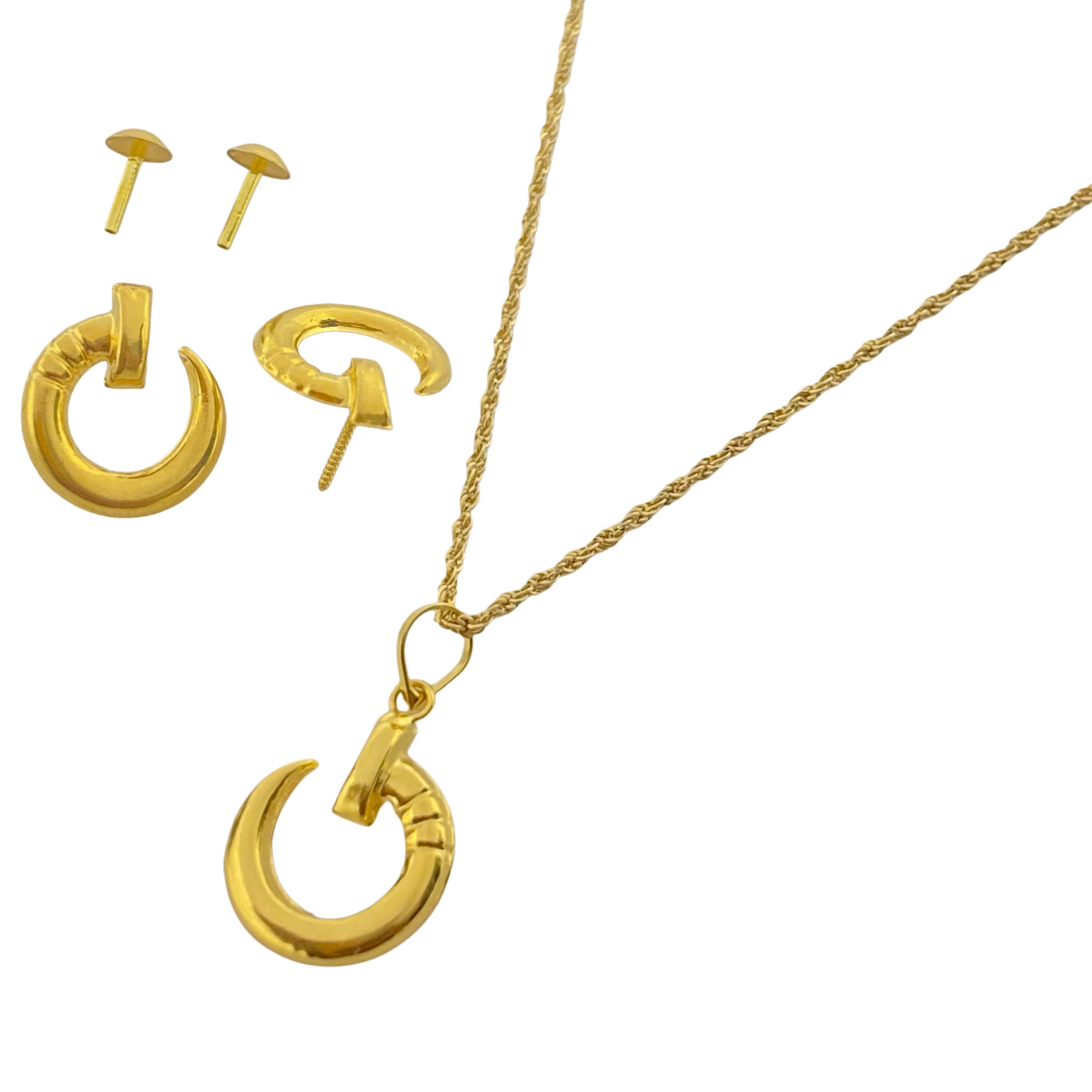 18k Gold Nail Jewelry Set