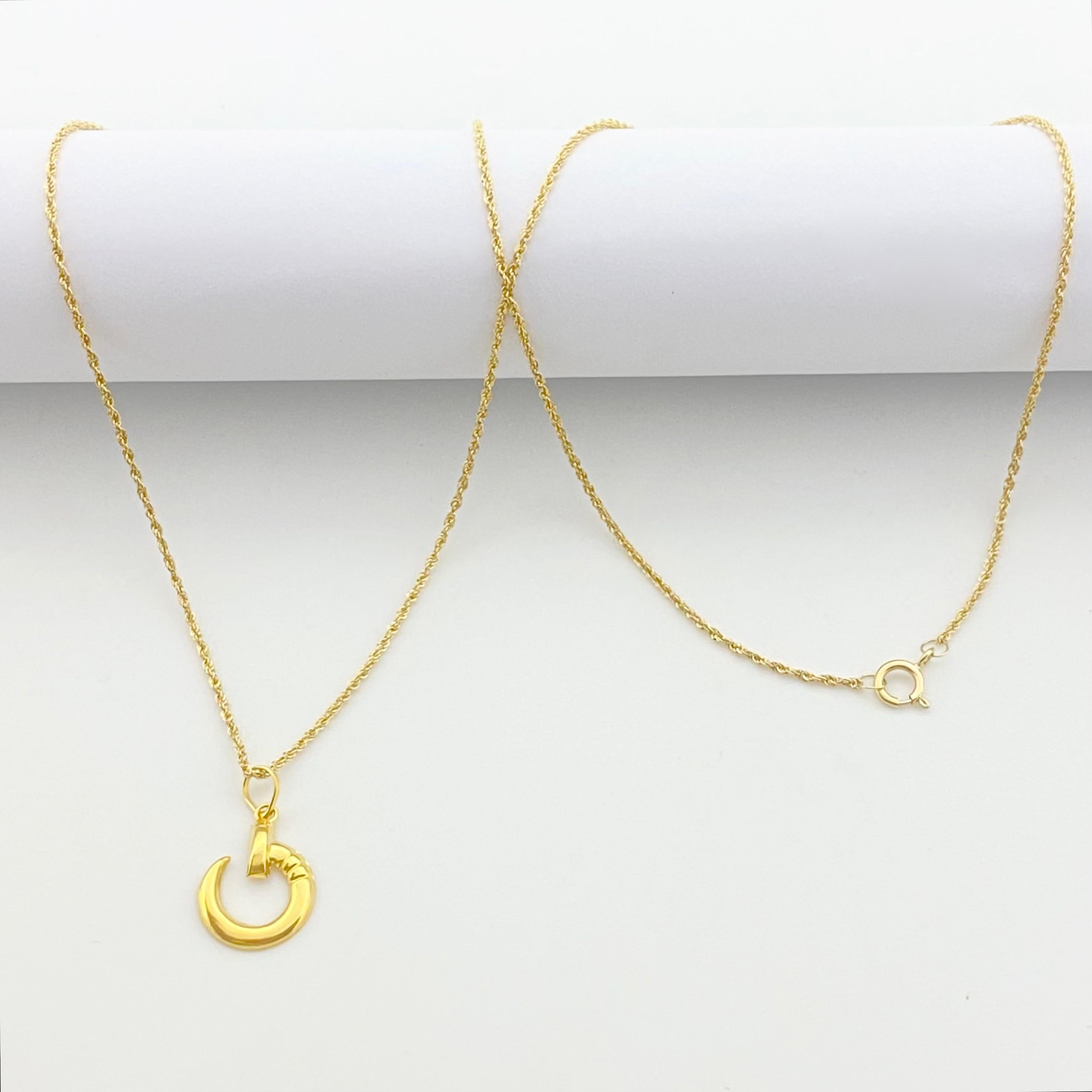 18k Gold Nail Necklace