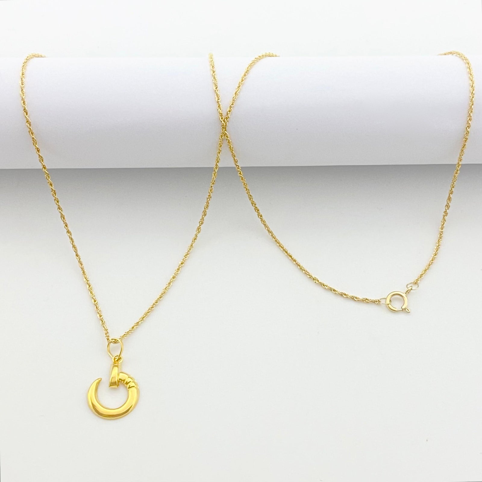 18k Gold Nail Necklace - 18k Gold Necklace - Embellish Gold