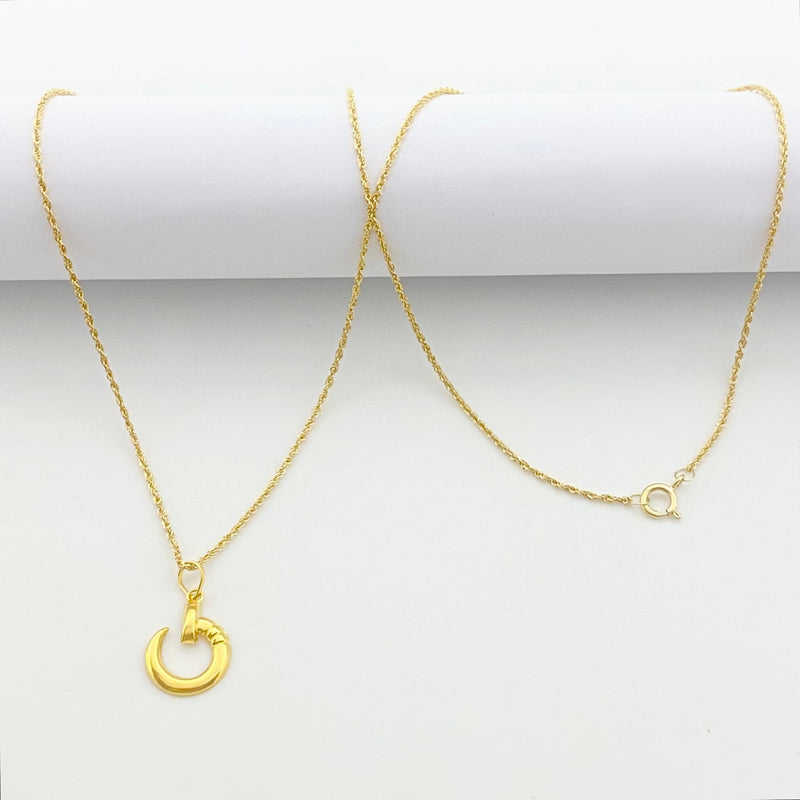 18k Gold Nail Necklace - 18k Gold Necklace - Embellish Gold