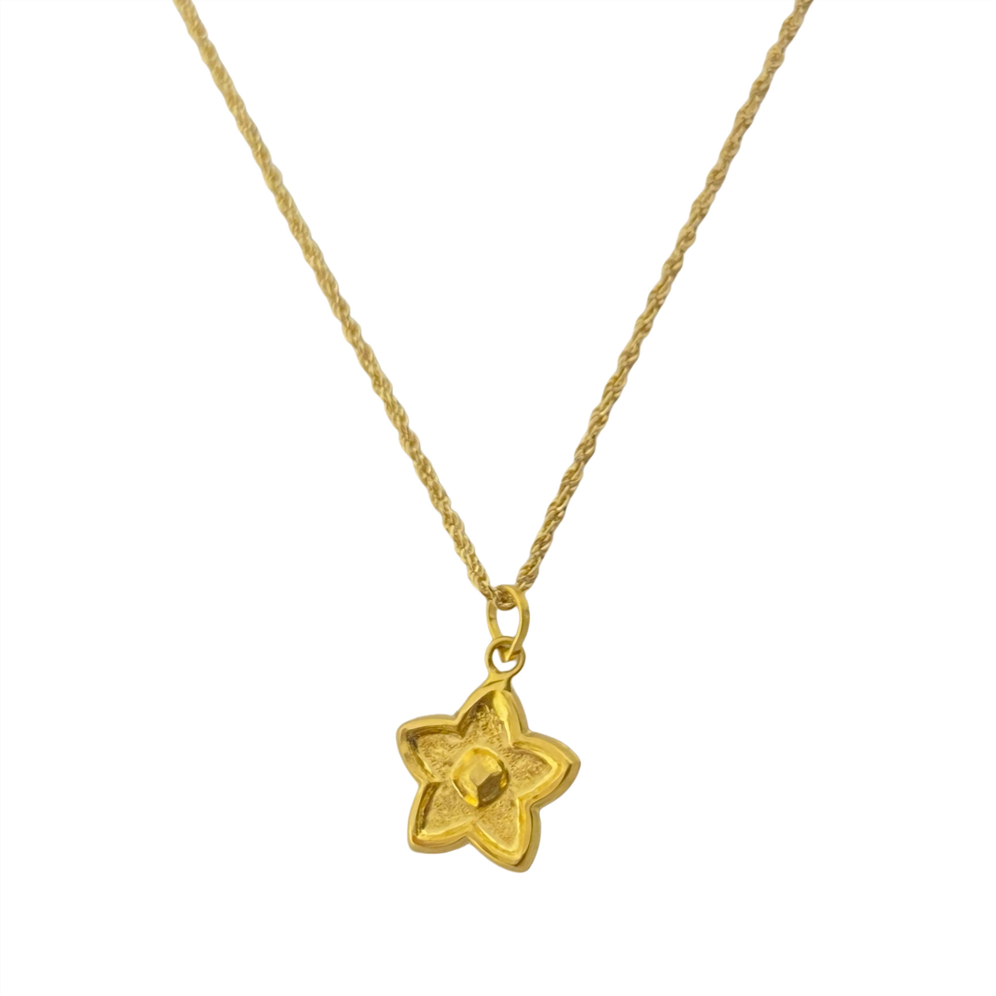 18k Gold Star Dot Necklace