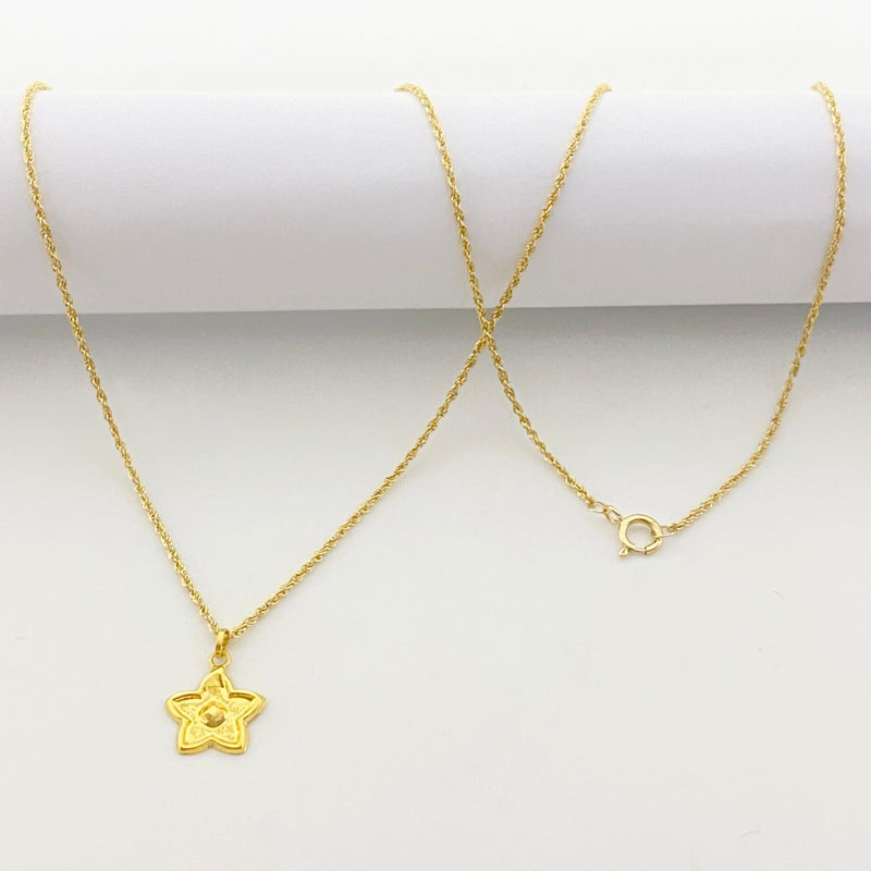 18k Gold Star Dot Necklace - 18k Gold Necklace - Embellish Gold