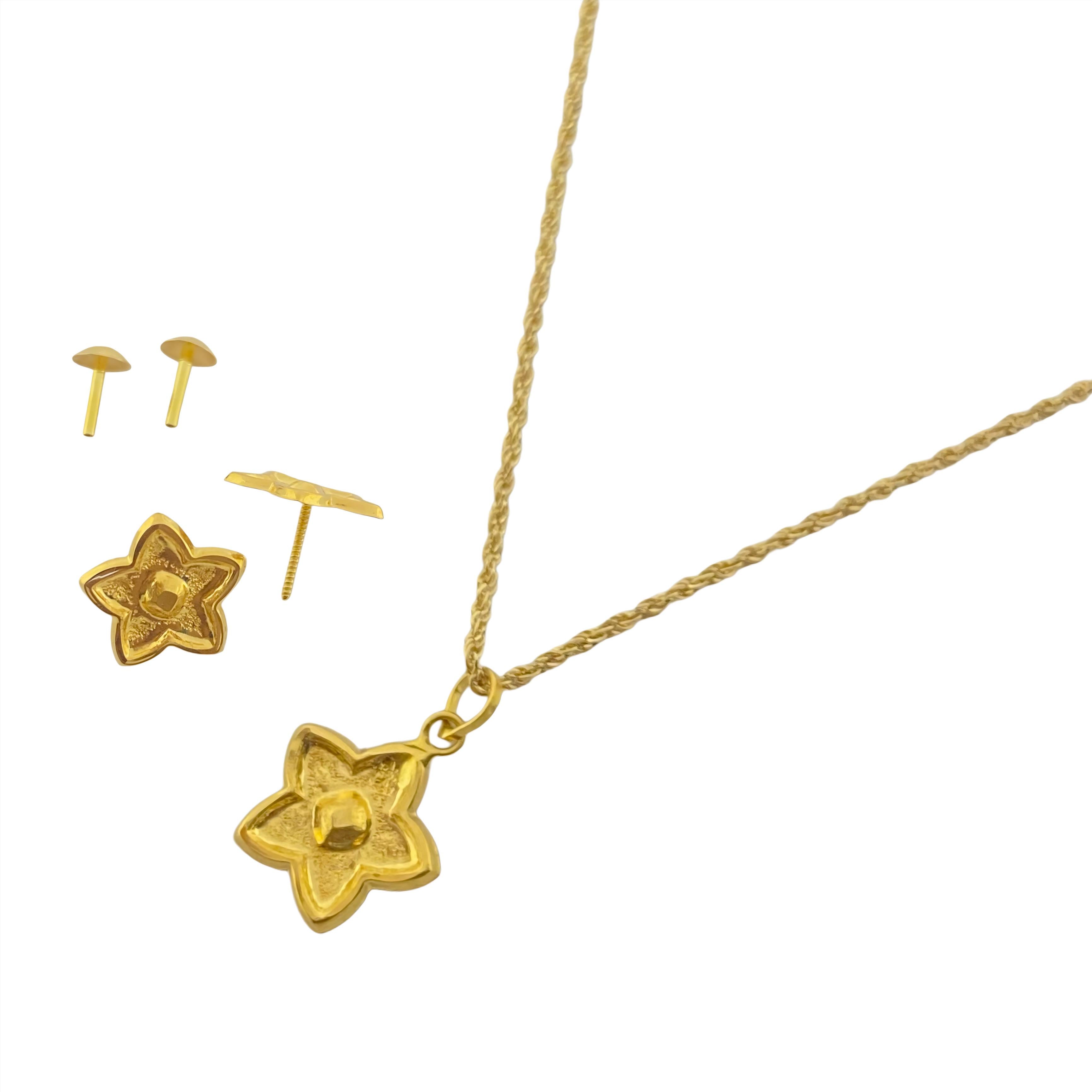 18k Gold Star Dot Jewelry Set
